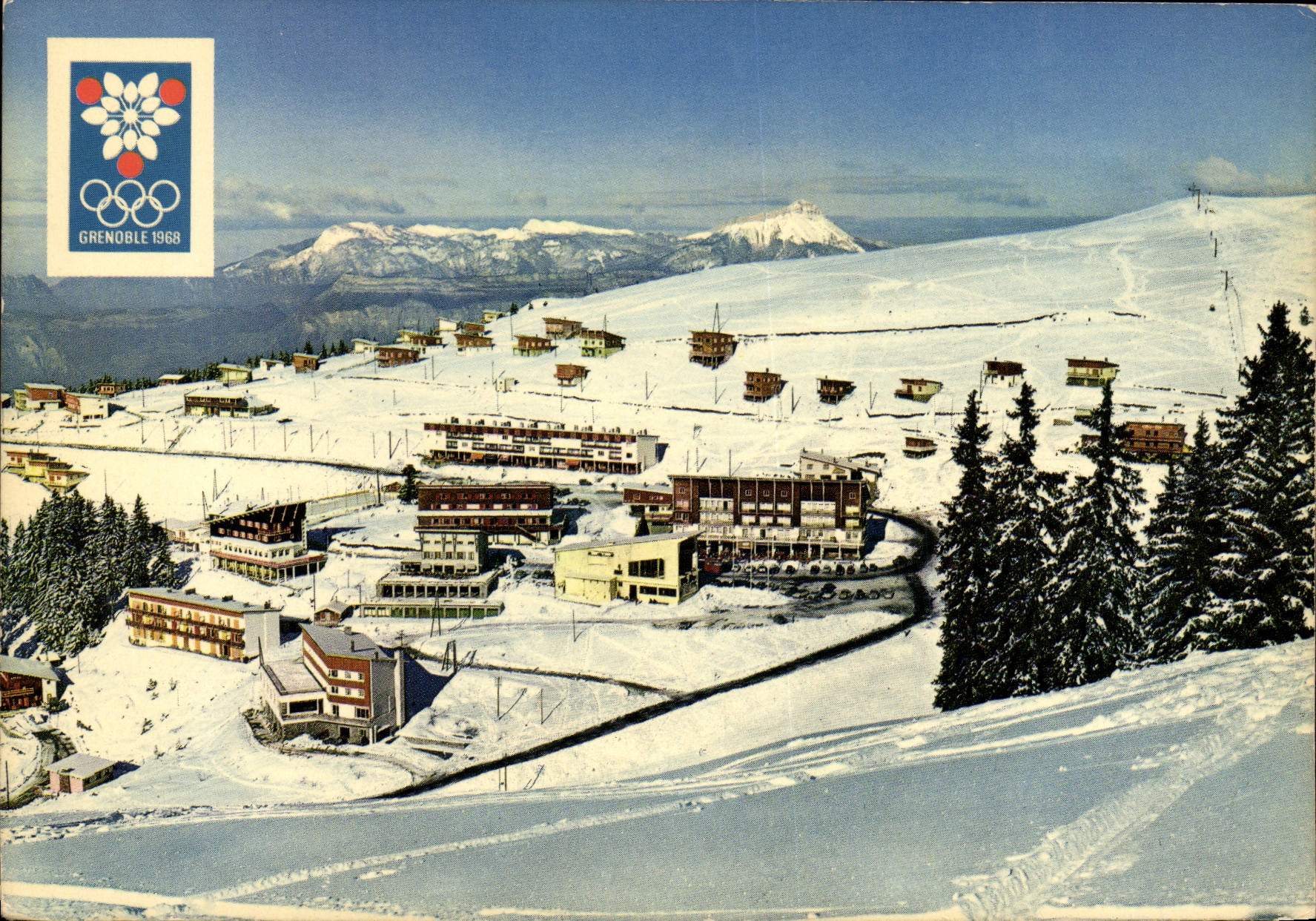 VINTAGE POSTCARD OJ Grenoble 1968 Solid mass of Chartreuse