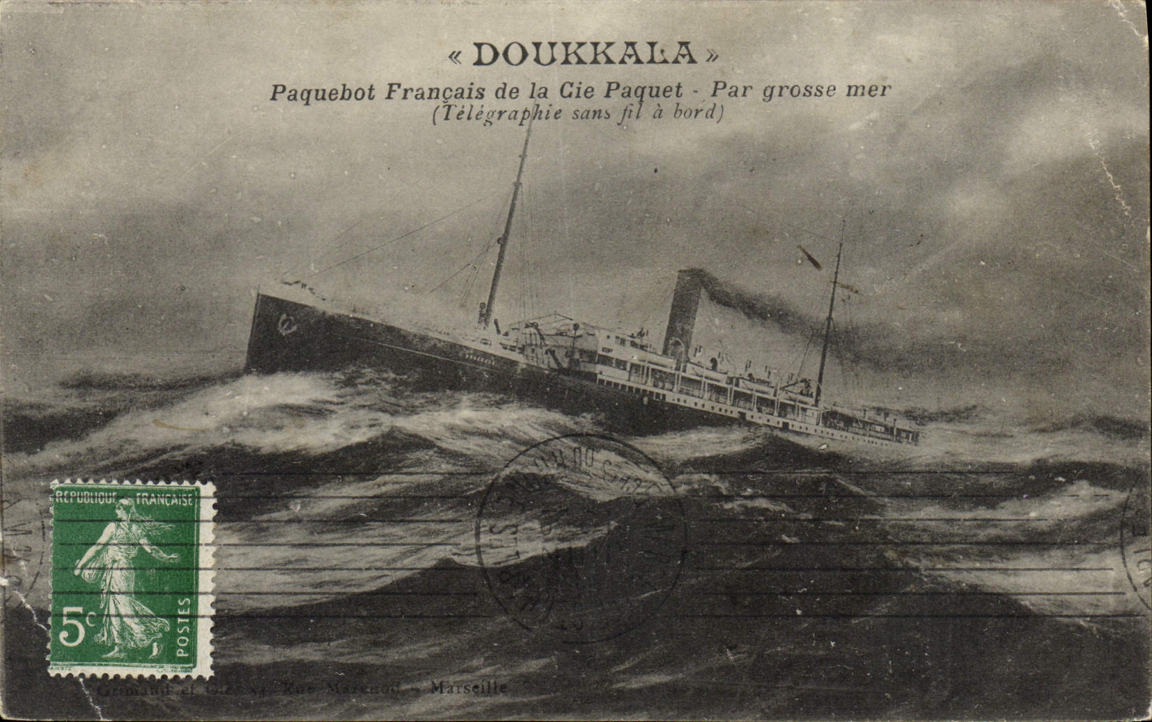 CPA Bateau Paquebot poste rapide francais Doukkala 