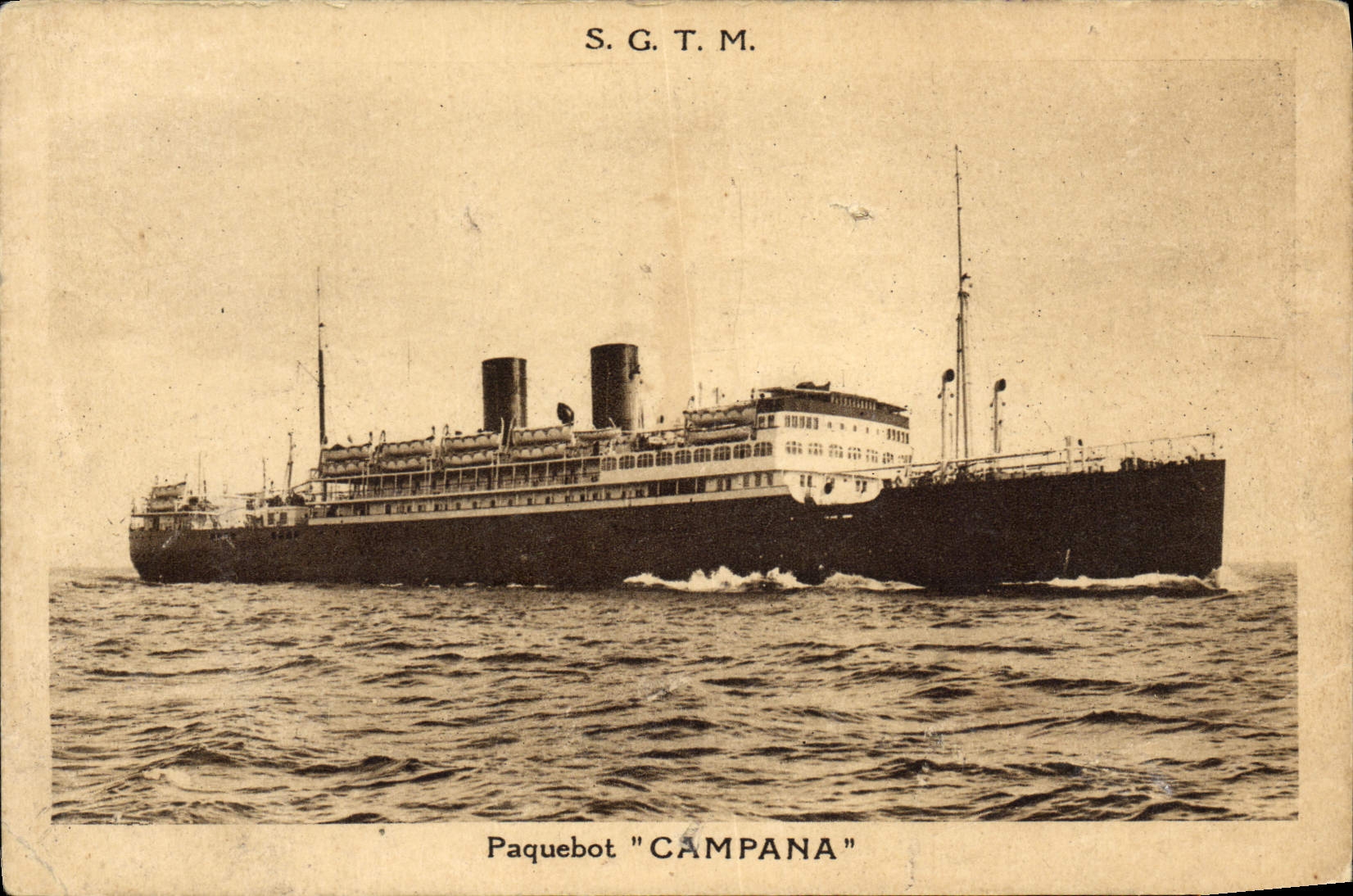 CPA Bateau Paquebot Campana SGTM