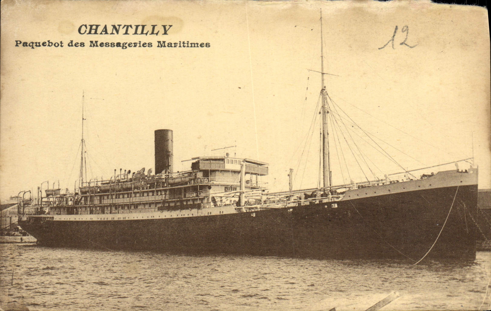 CPA Bateau Paquebot des Messageries Maritimes Chantilly 