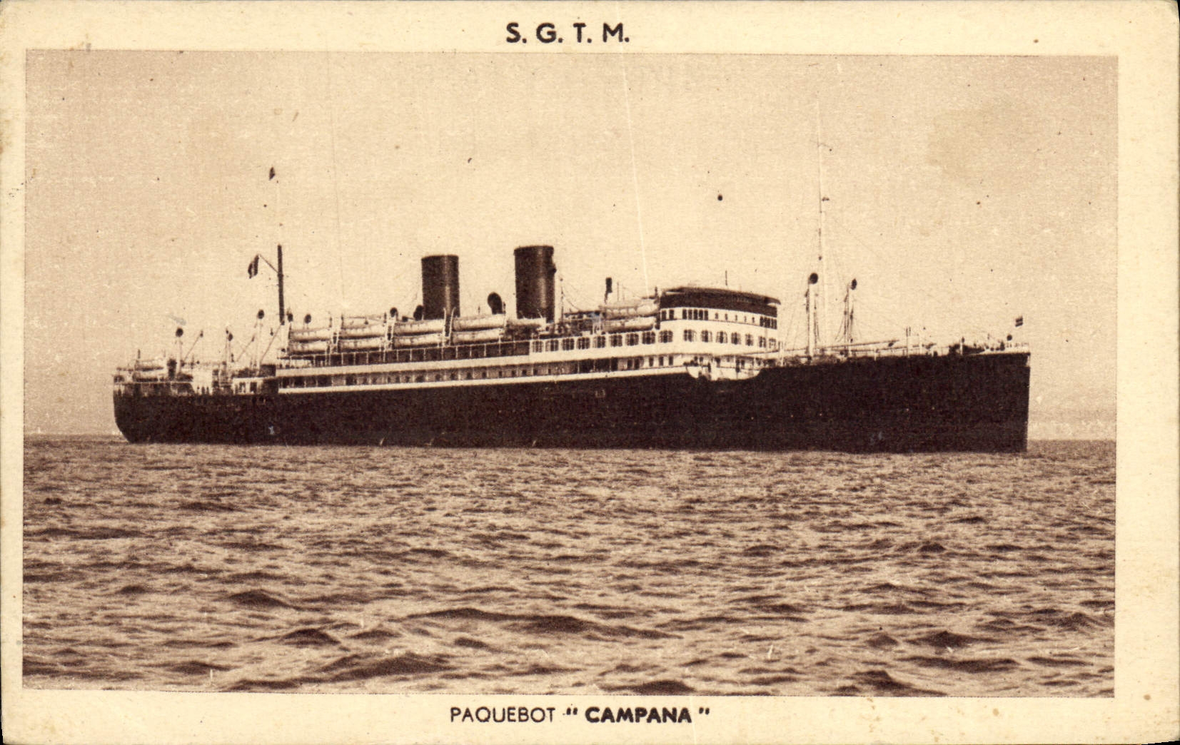 CPA Bateau Paquebot Campana SGTM