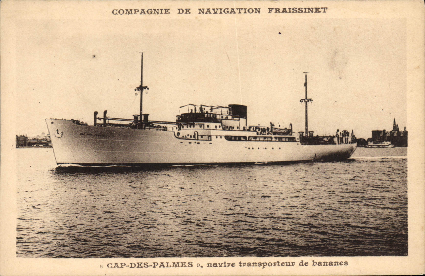 VINTAGE POSTCARD Boat Cape Steamer of the Palms conveying ship of bananas