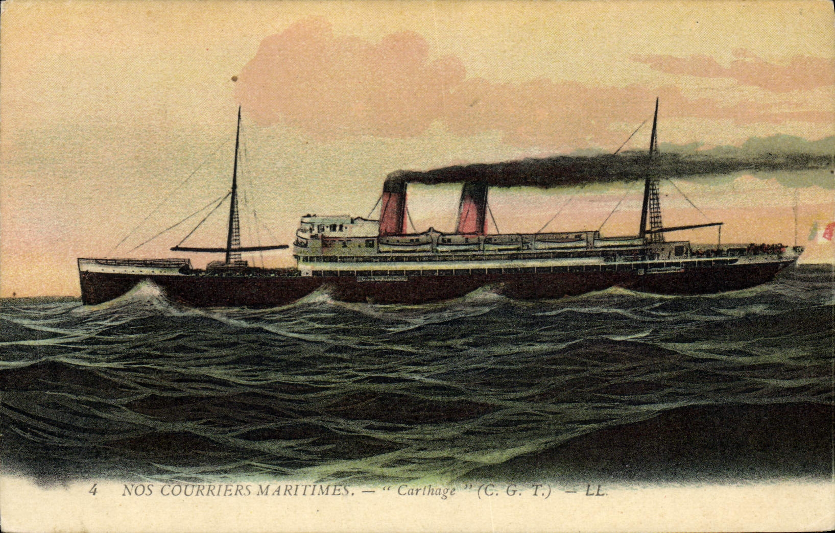 CPA Bateau Paquebot Carthage CGT