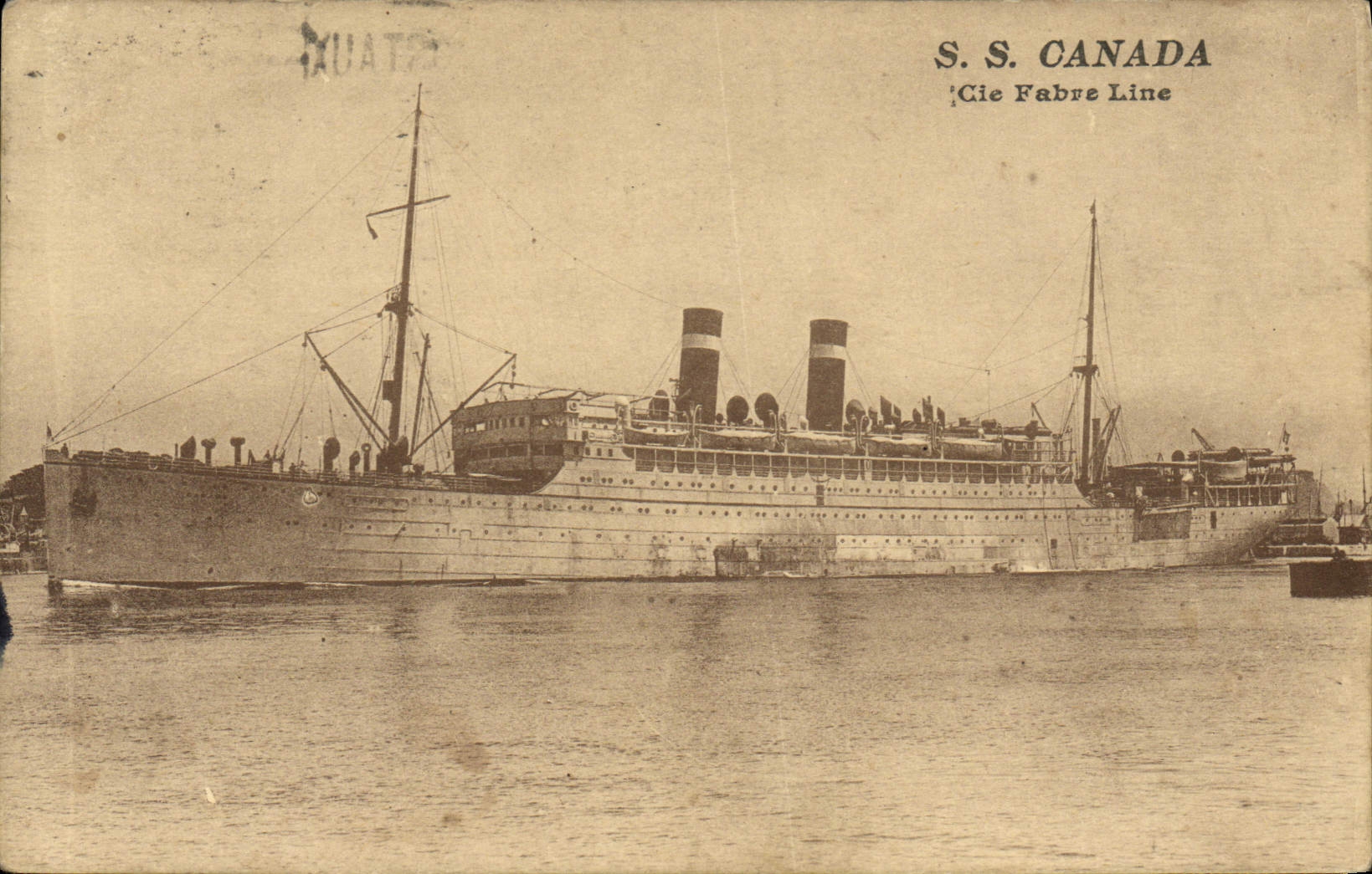 VINTAGE POSTCARD Boat Steamer S Canada Co Fabre line