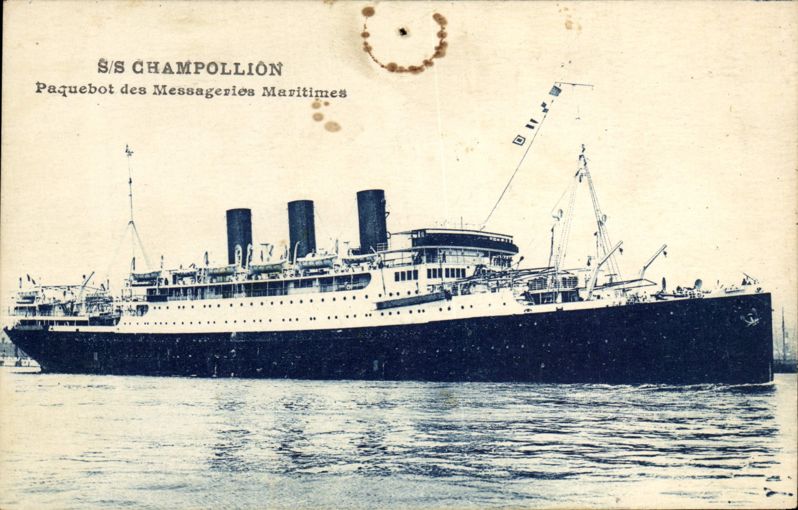 CPA Bateau Paquebot des Messageries Maritimes SS Champollion 