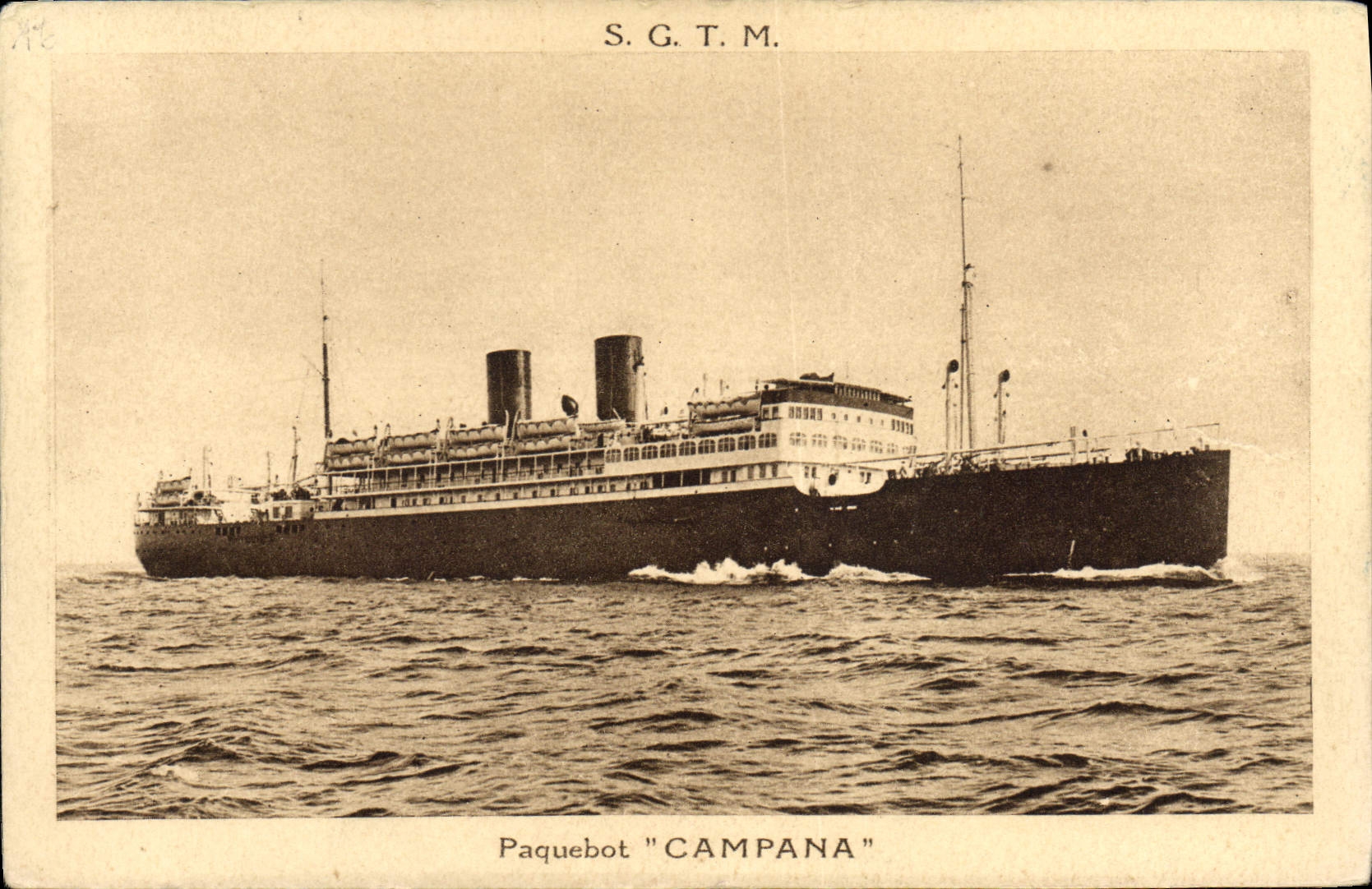 CPA Bateau Paquebot Campana SGTM