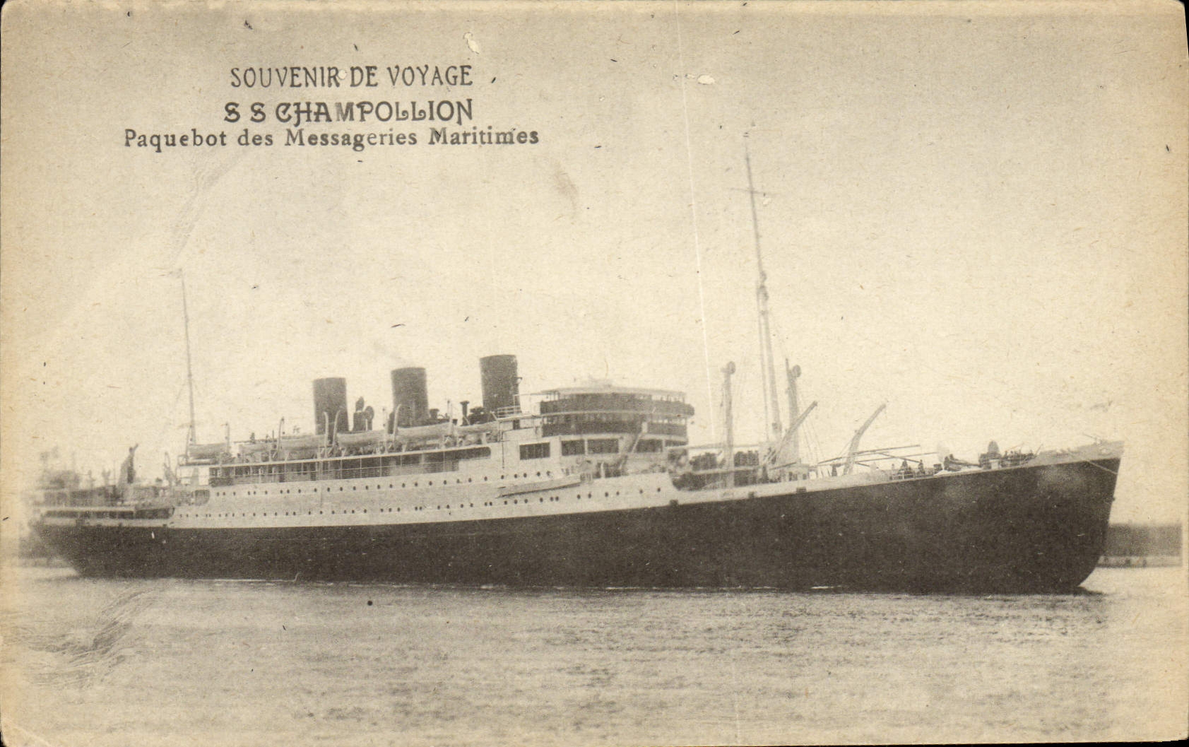CPA Bateau Paquebot des Messageries Maritimes SS Champollion