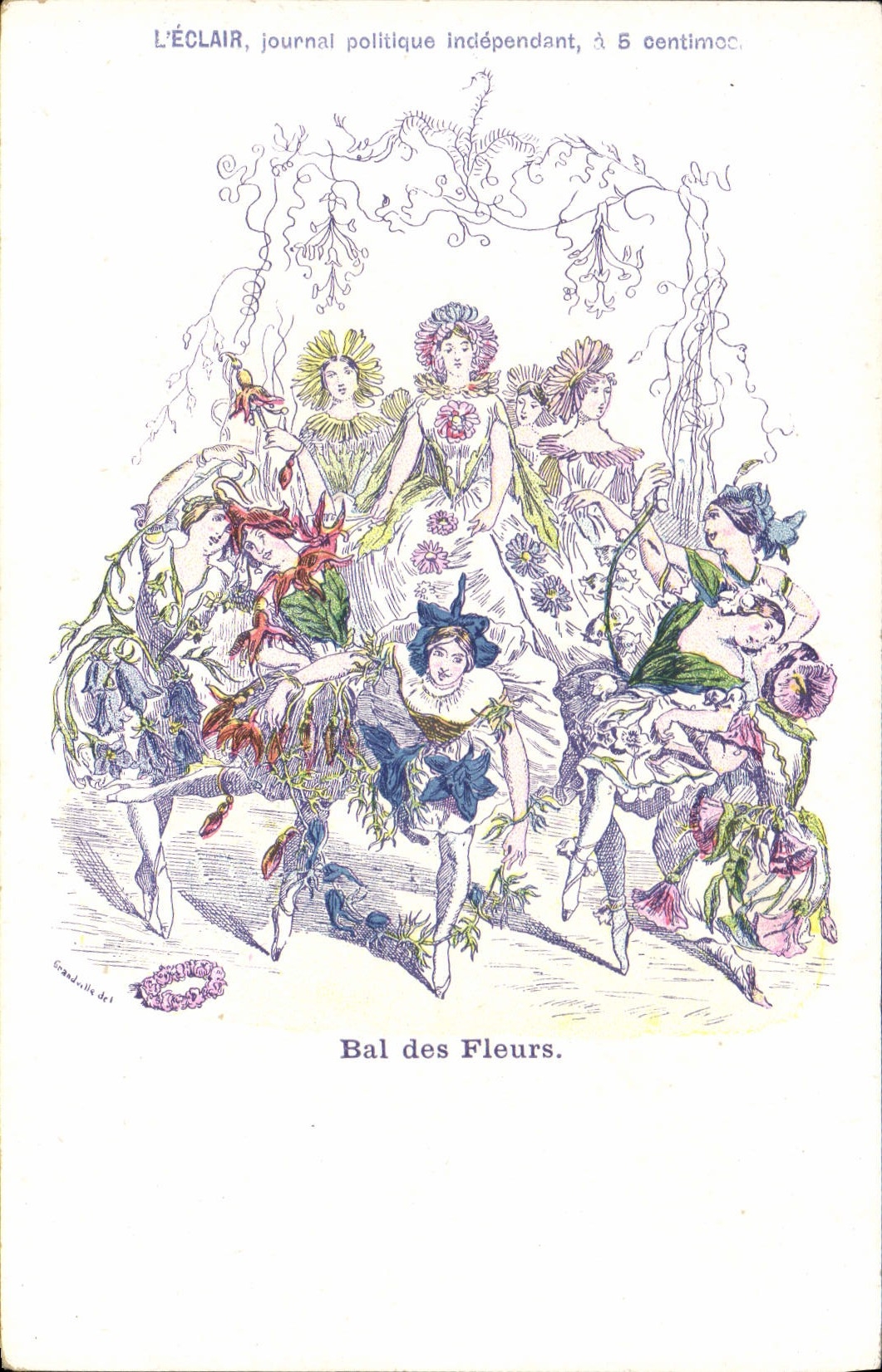 VINTAGE POSTCARD Fantasy Flowers Ball of the Flowers