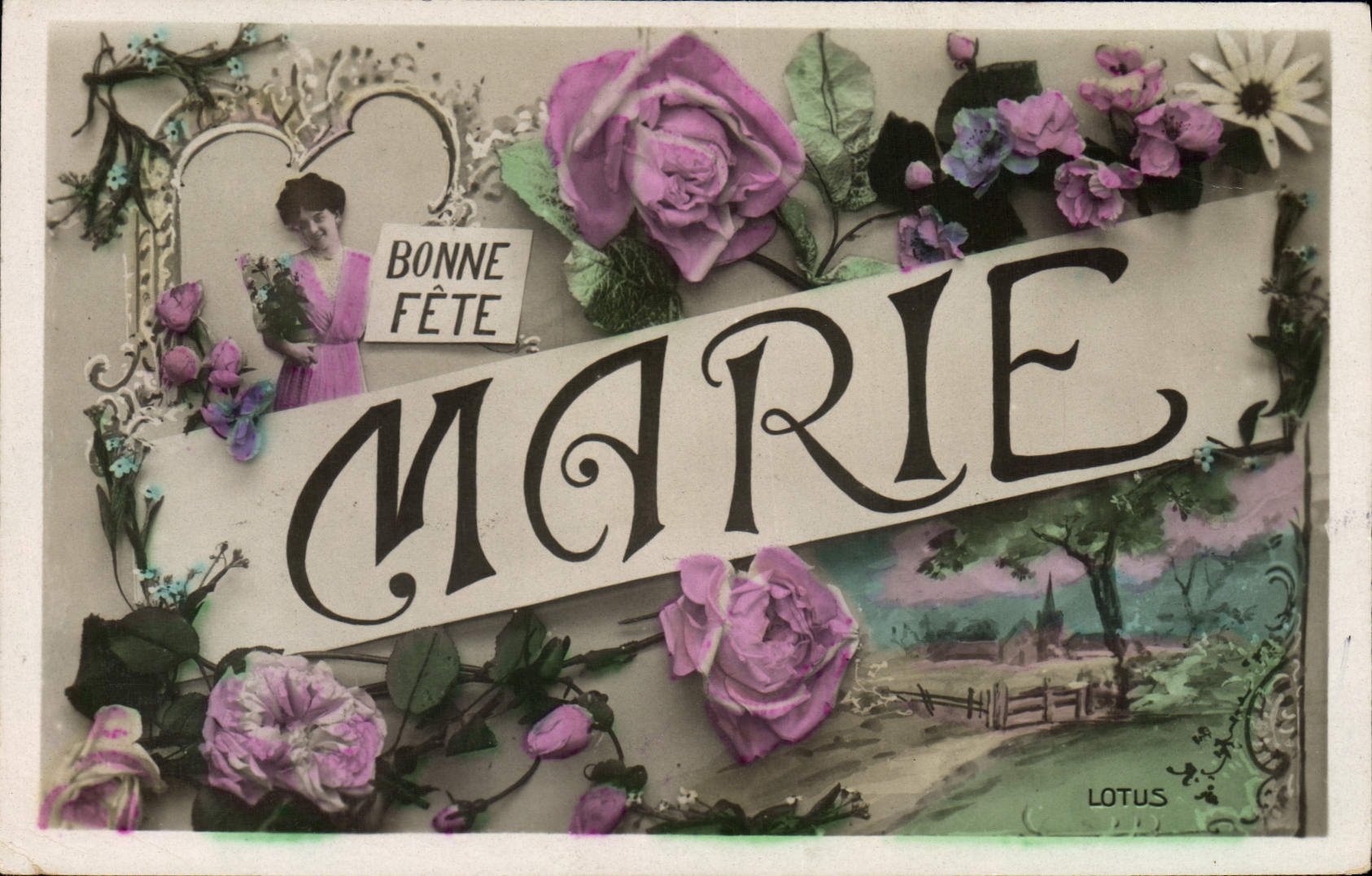 CPA Fantaisie Prenom Marie