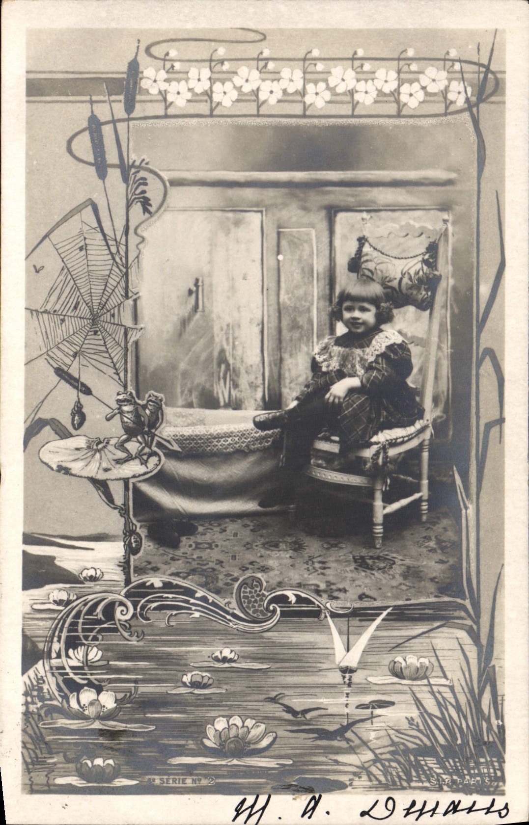 CPA Grenouille Crapaud Enfant