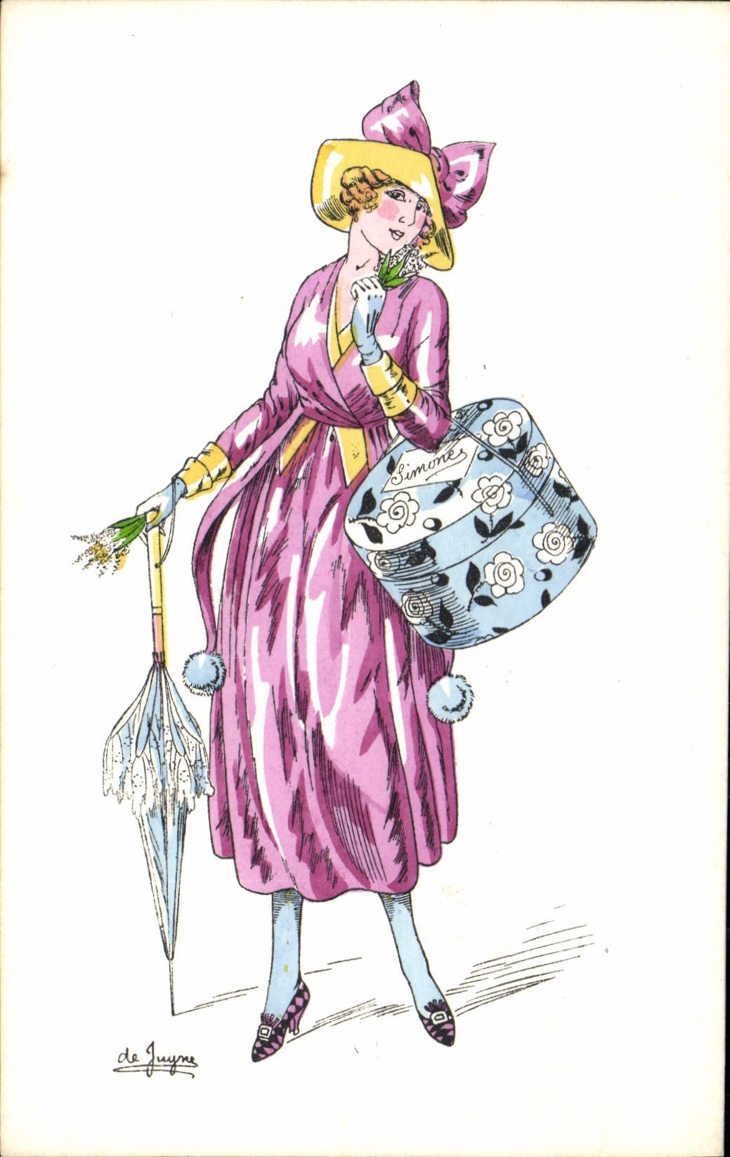 VINTAGE POSTCARD Illustrator Woman De Juyne