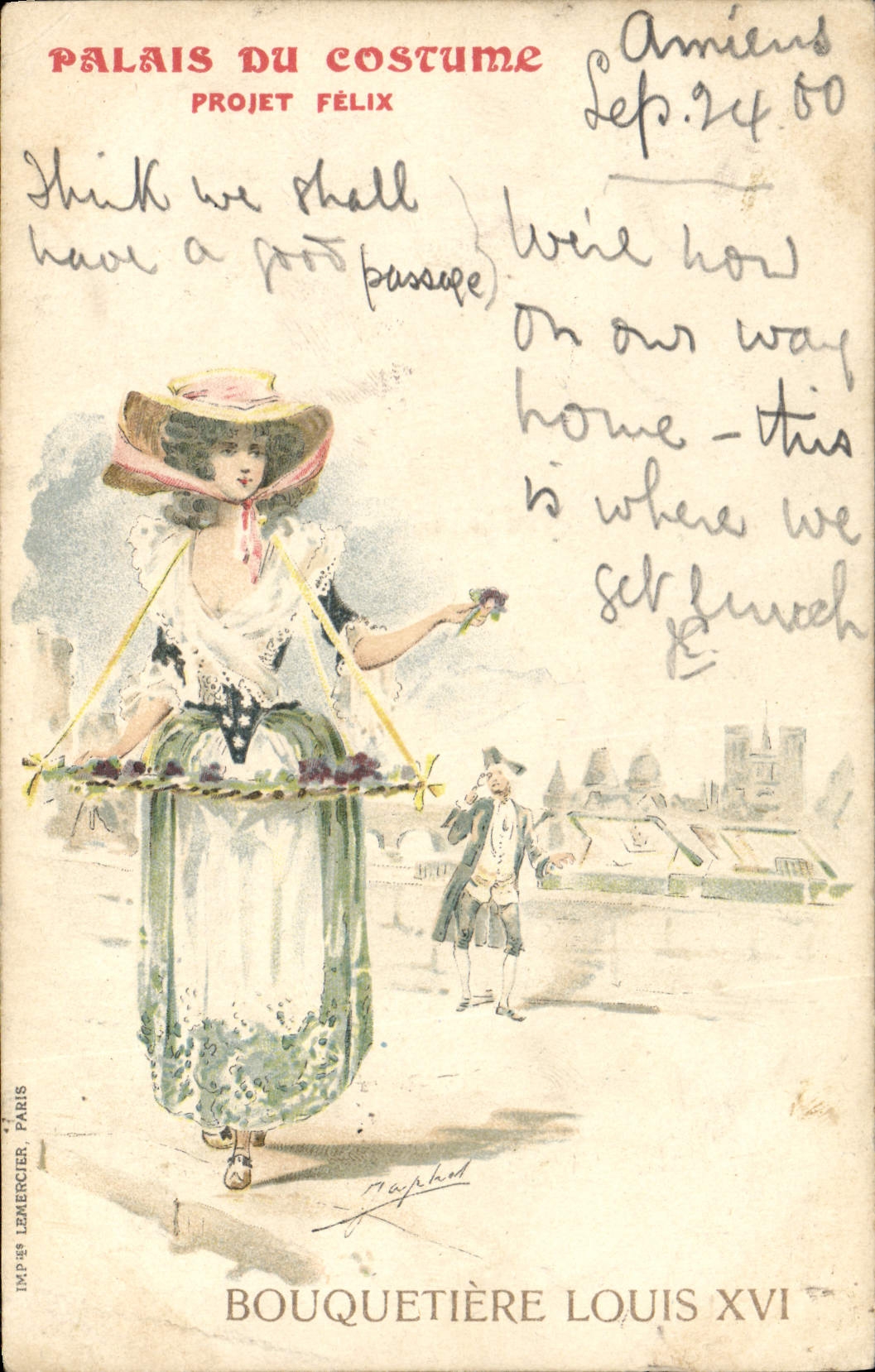 CPA Illustrateur Palais du Costume Projet Felix Bouquetiere Louis XVI