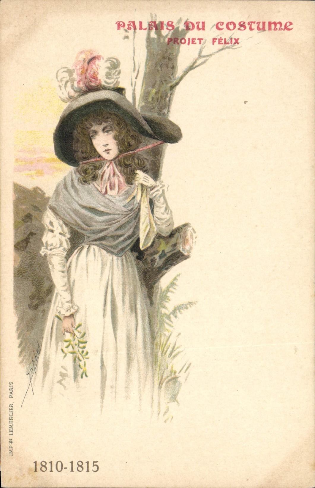 VINTAGE POSTCARD Illustrator Palate of the Costume Project Felix 1810 1815