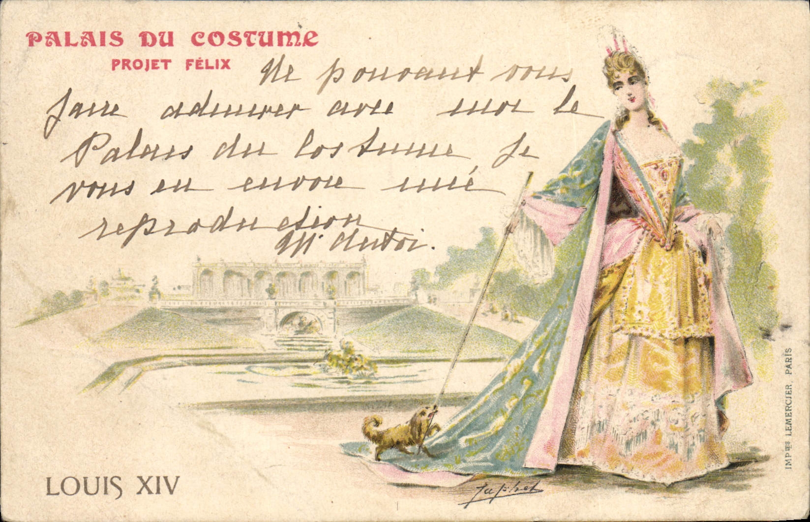 CPA Illustrateur Palais du Costume Projet Felix Louis XVI
