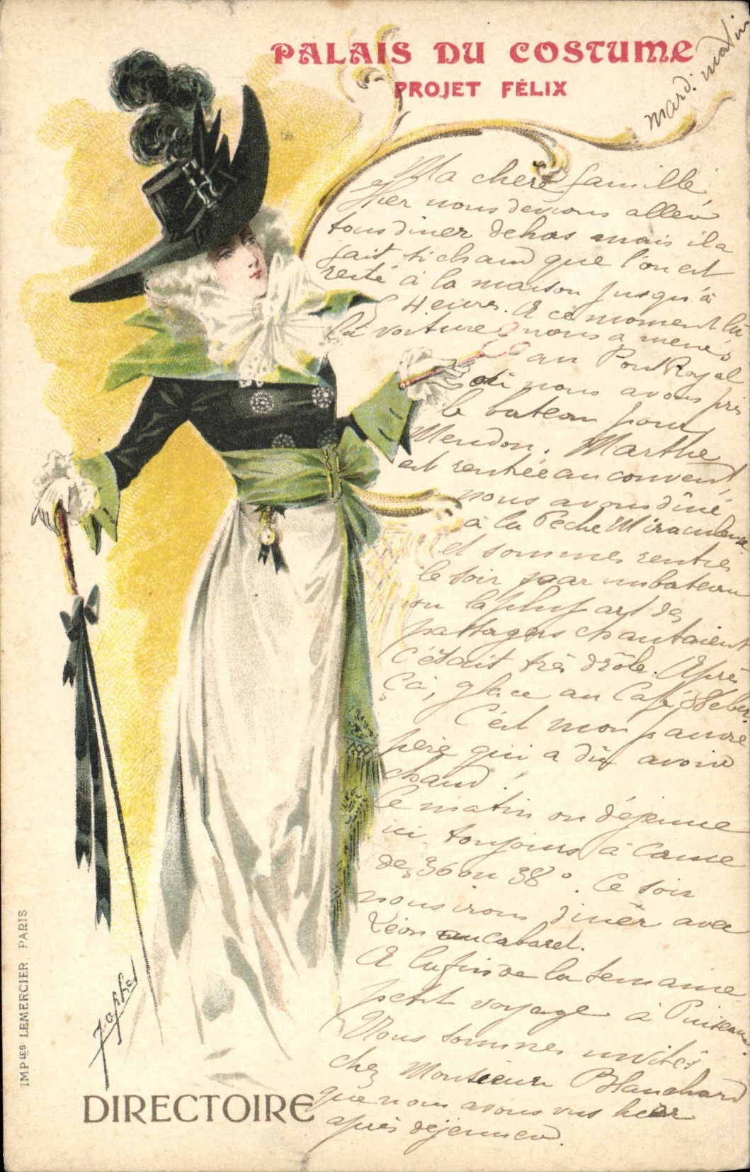 CPA Illustrateur Palais du Costume Projet Felix Directoire