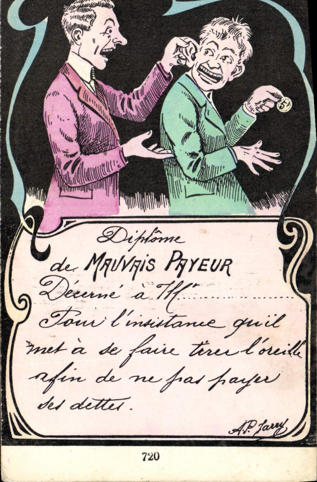 CPA Illustrateur Jarry Mauvais payeur