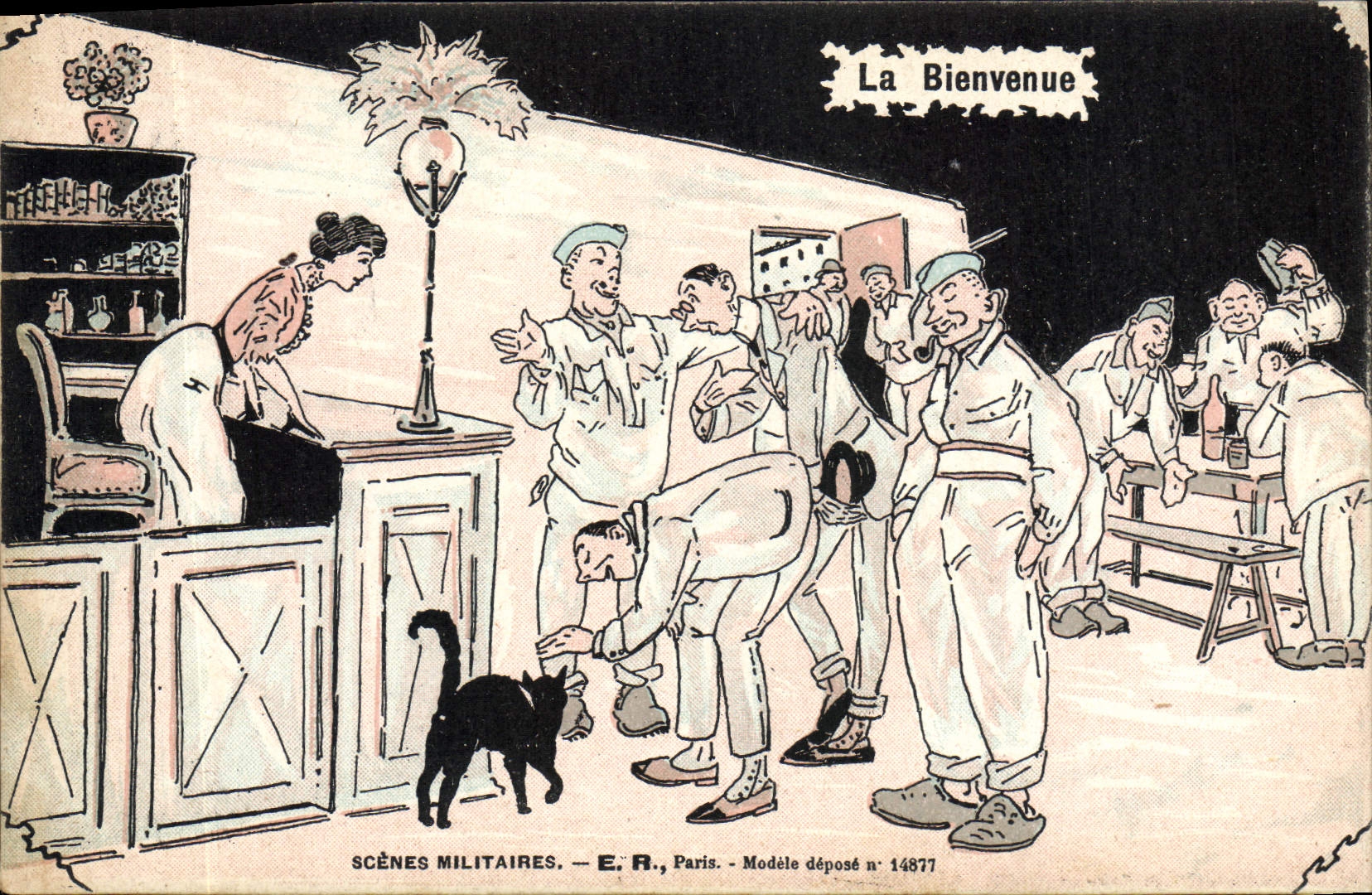 CPA Militaria la bienvenue Chat