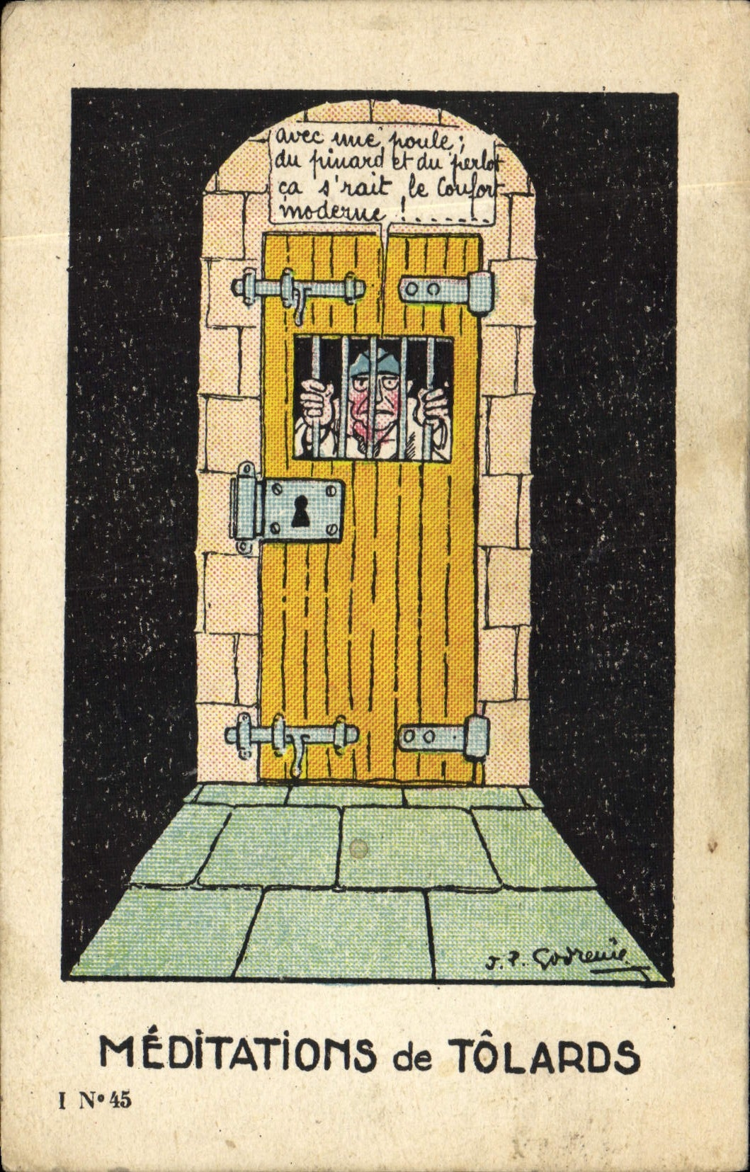 CPA Militaria Prison Meditations de tolards