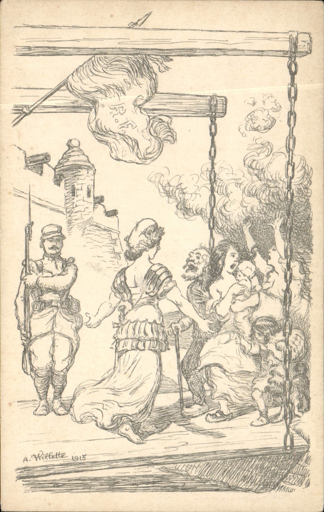 CPA Militaria Secours National Marianne