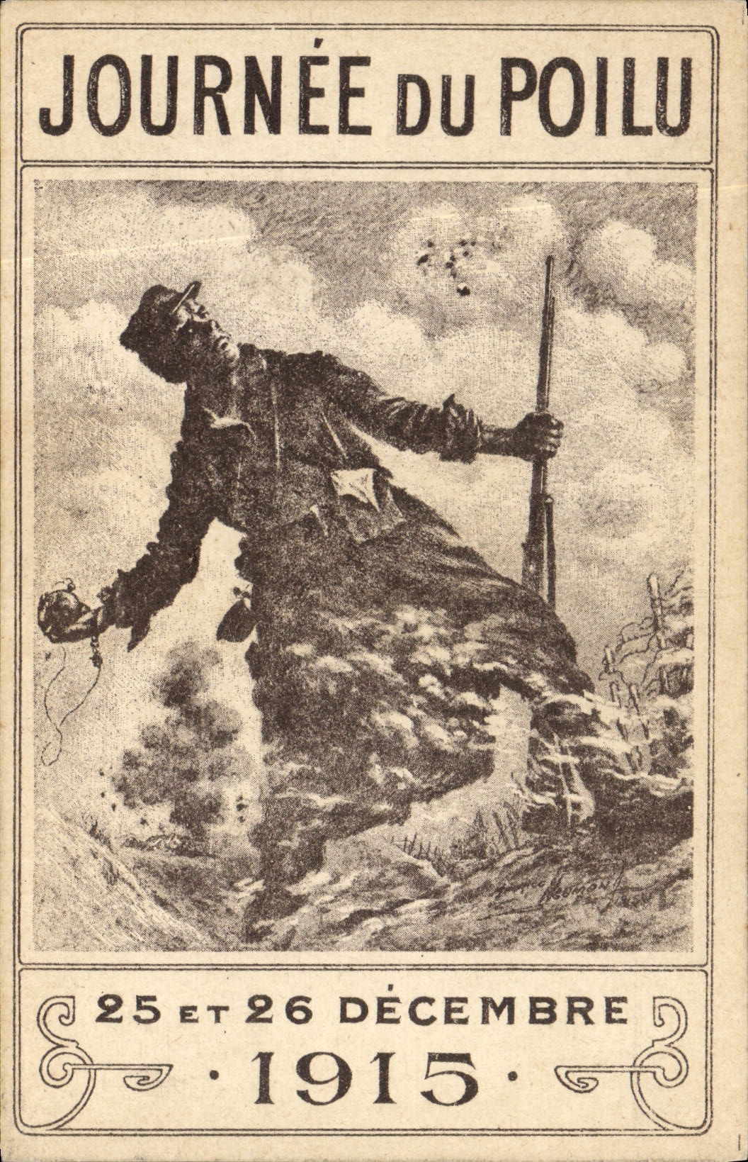 CPA Militaria Journee du poilu Decembre 1915