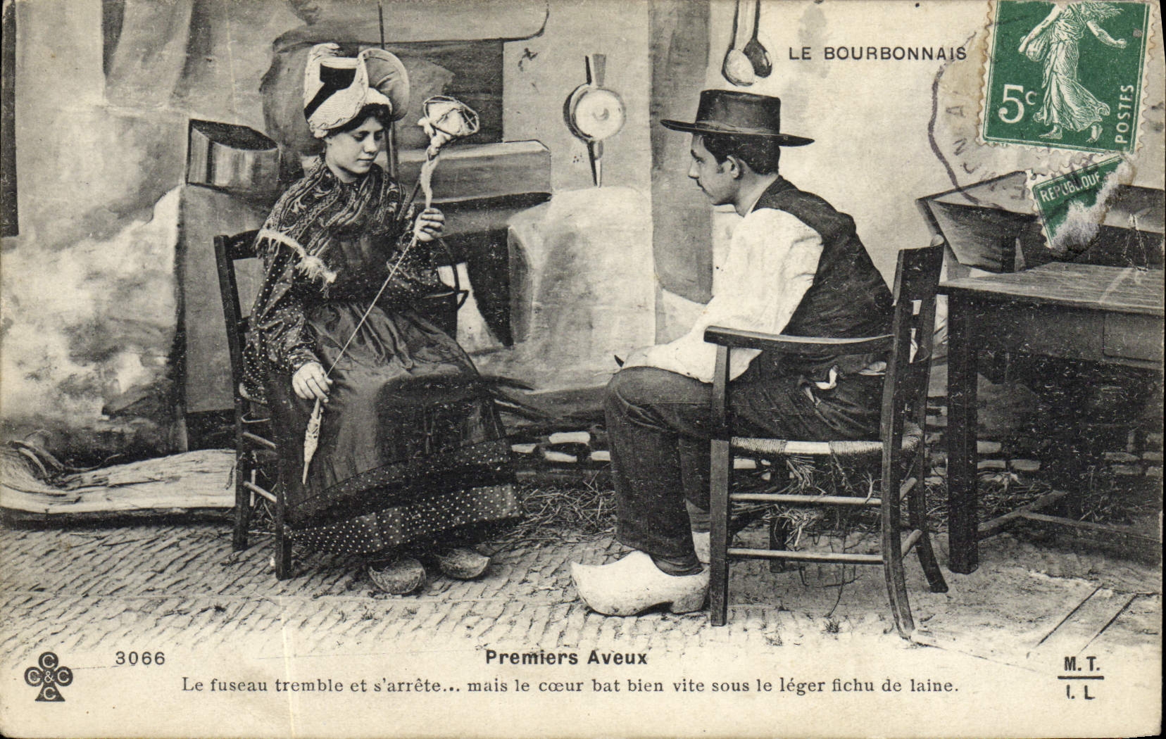 CPA Folklore Bourbonnais Premiers aveux