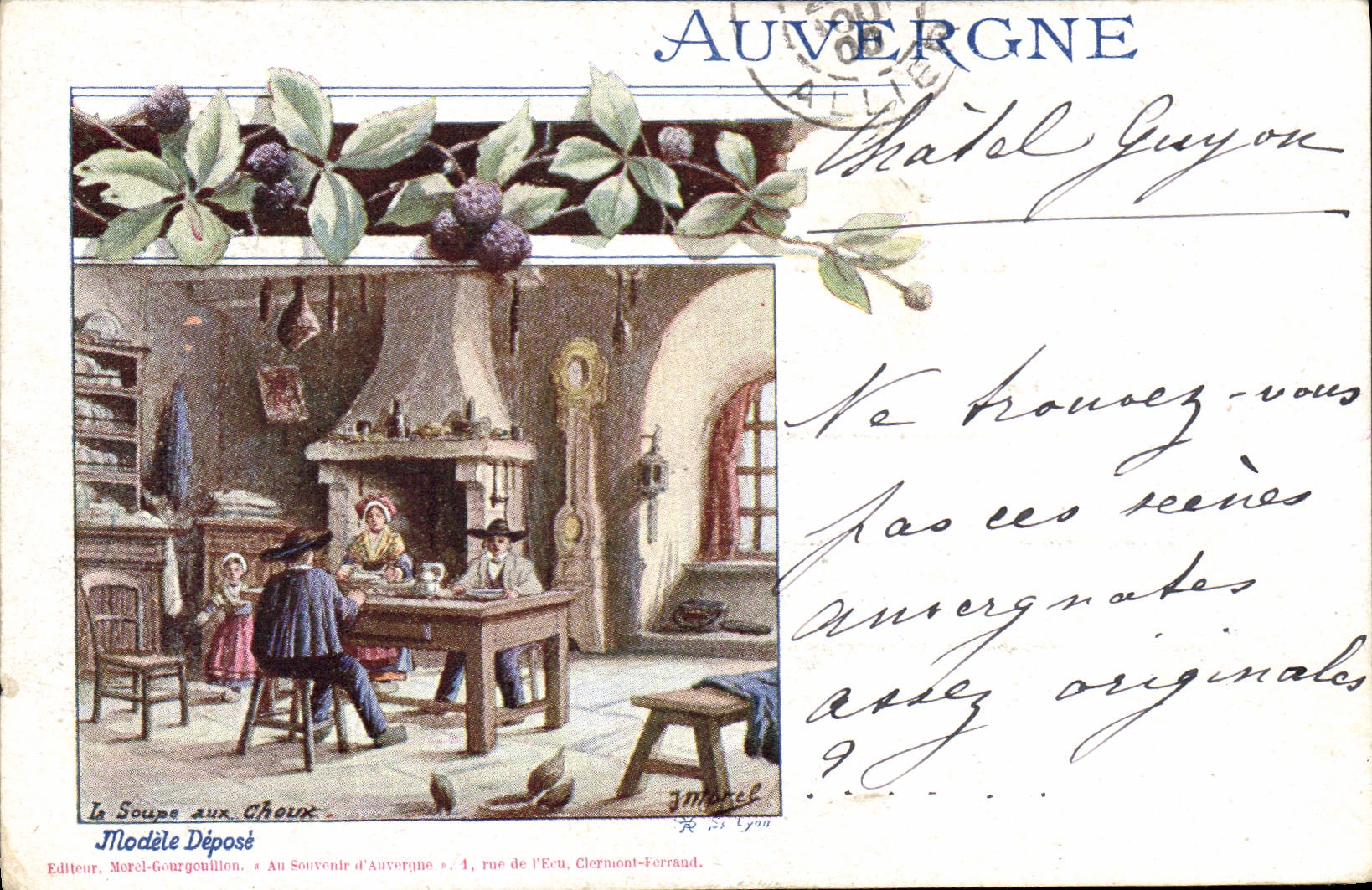 CPA Folklore Auvergne La soupe aux choux