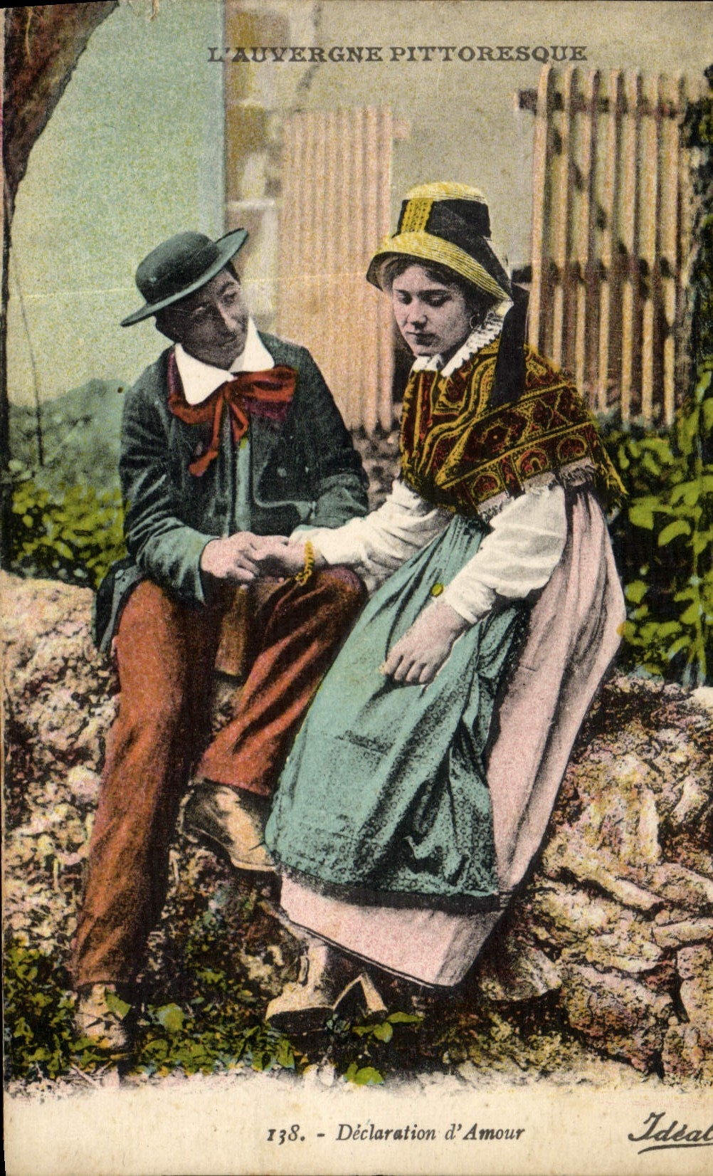 CPA Folklore Auvergne Declaration d'amour 