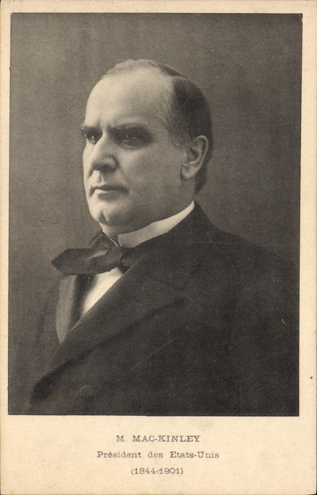 VINTAGE POSTCARD Mac Kinley President of the United States 1844 1901