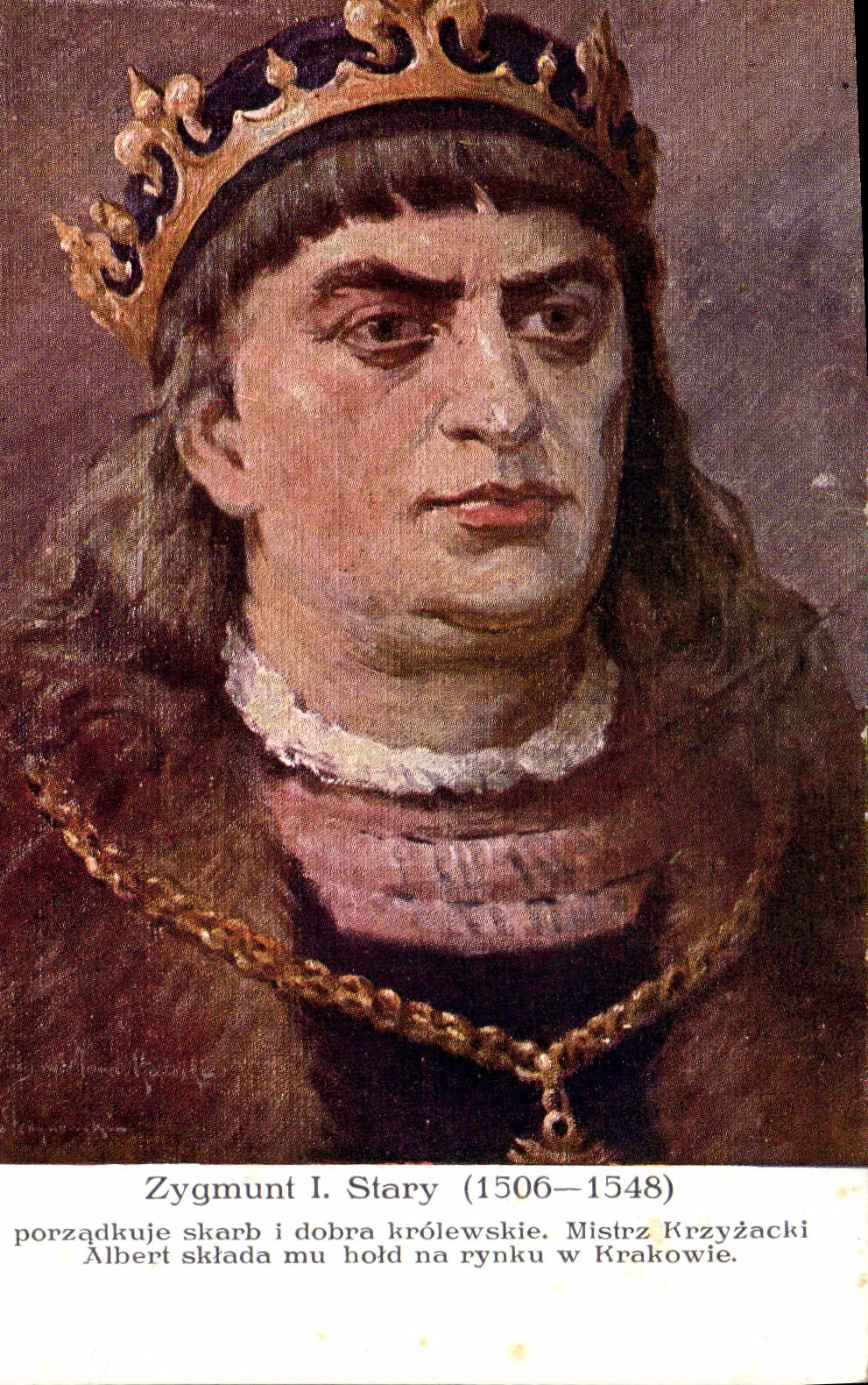 VINTAGE POSTCARD Zygmunt I stary