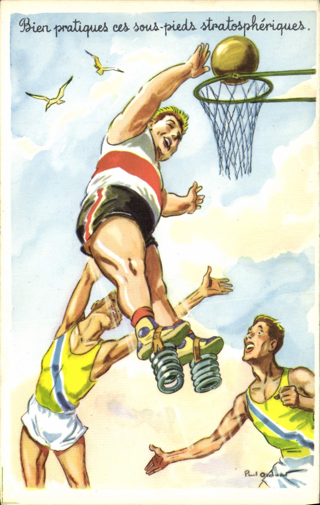 VINTAGE POSTCARD Tennis shoe Ball