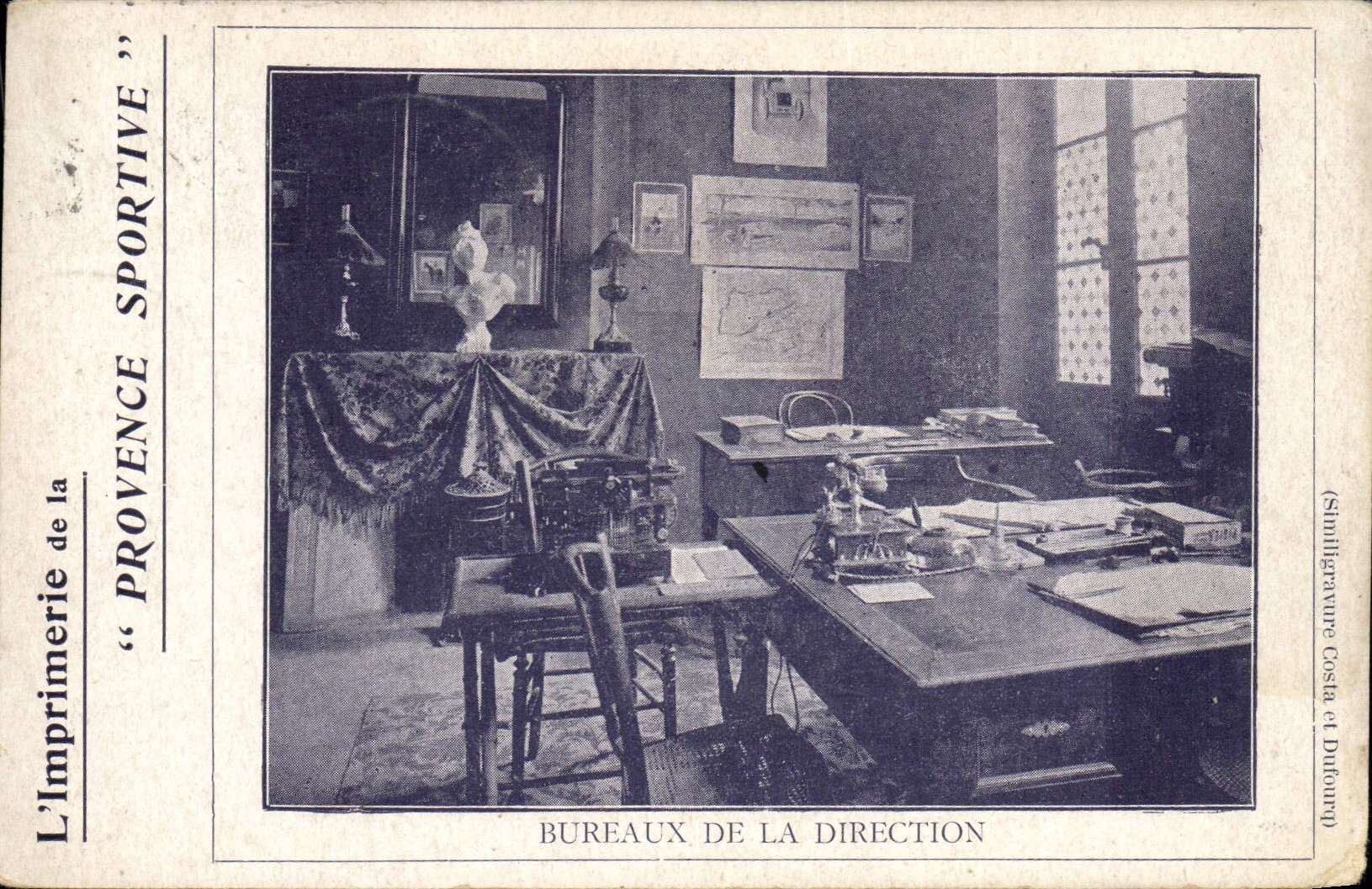 POSTAL de la VENDIMIA que se divierte oficinas de los trabajos de impresión de Provence de la gerencia