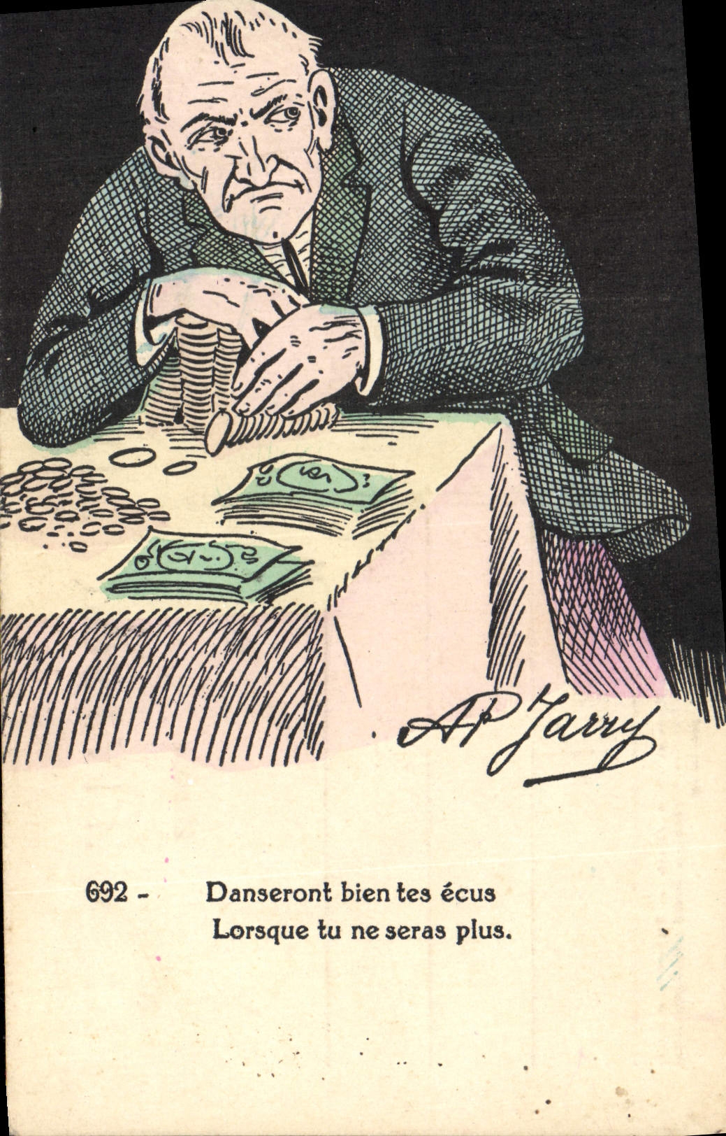 VINTAGE POSTCARD Fantasy Illustrator Jarry Money