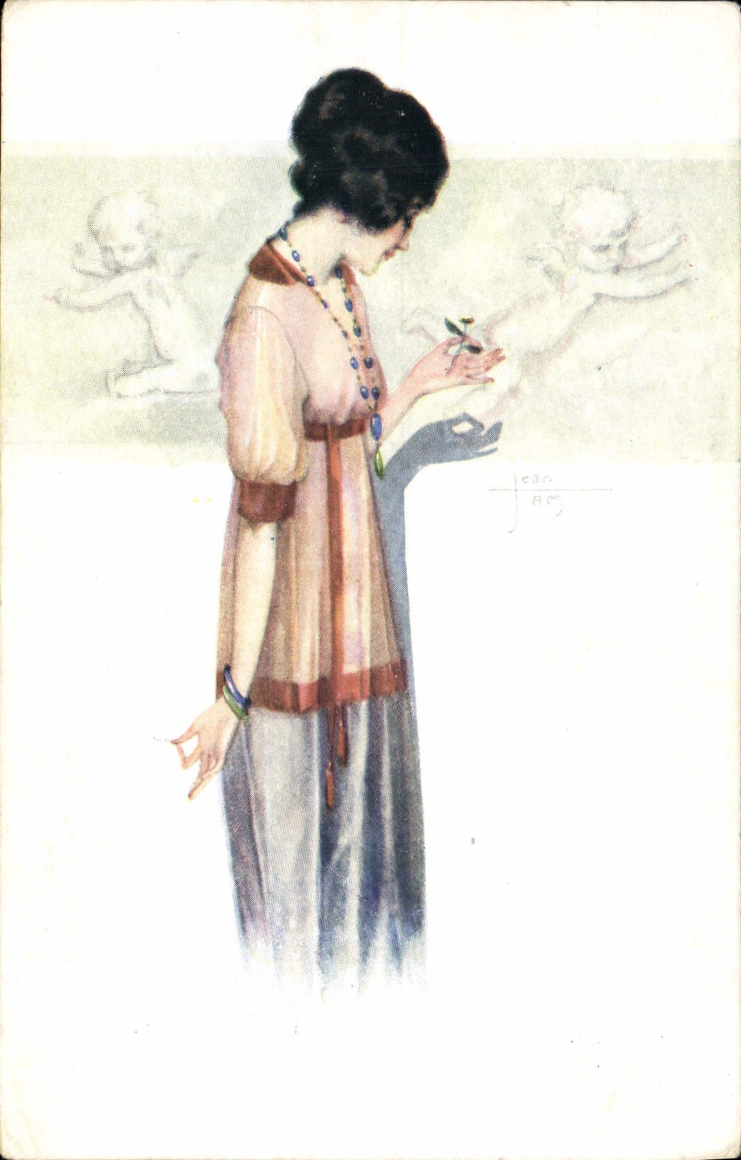 CPA Fantaisie Illustrateur Femme Ange J Tam