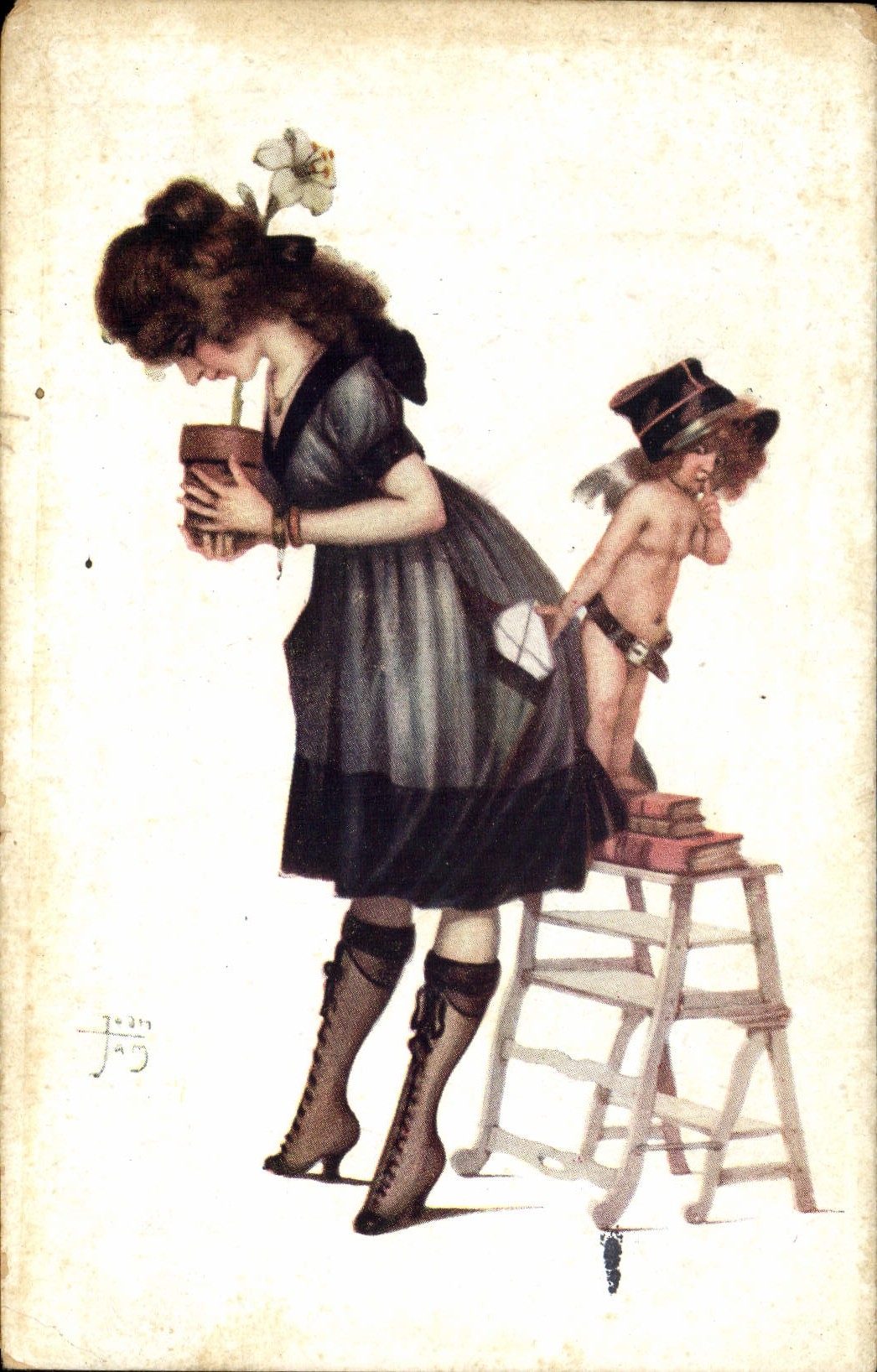 CPA Fantaisie Illustrateur Femme Ange Jam