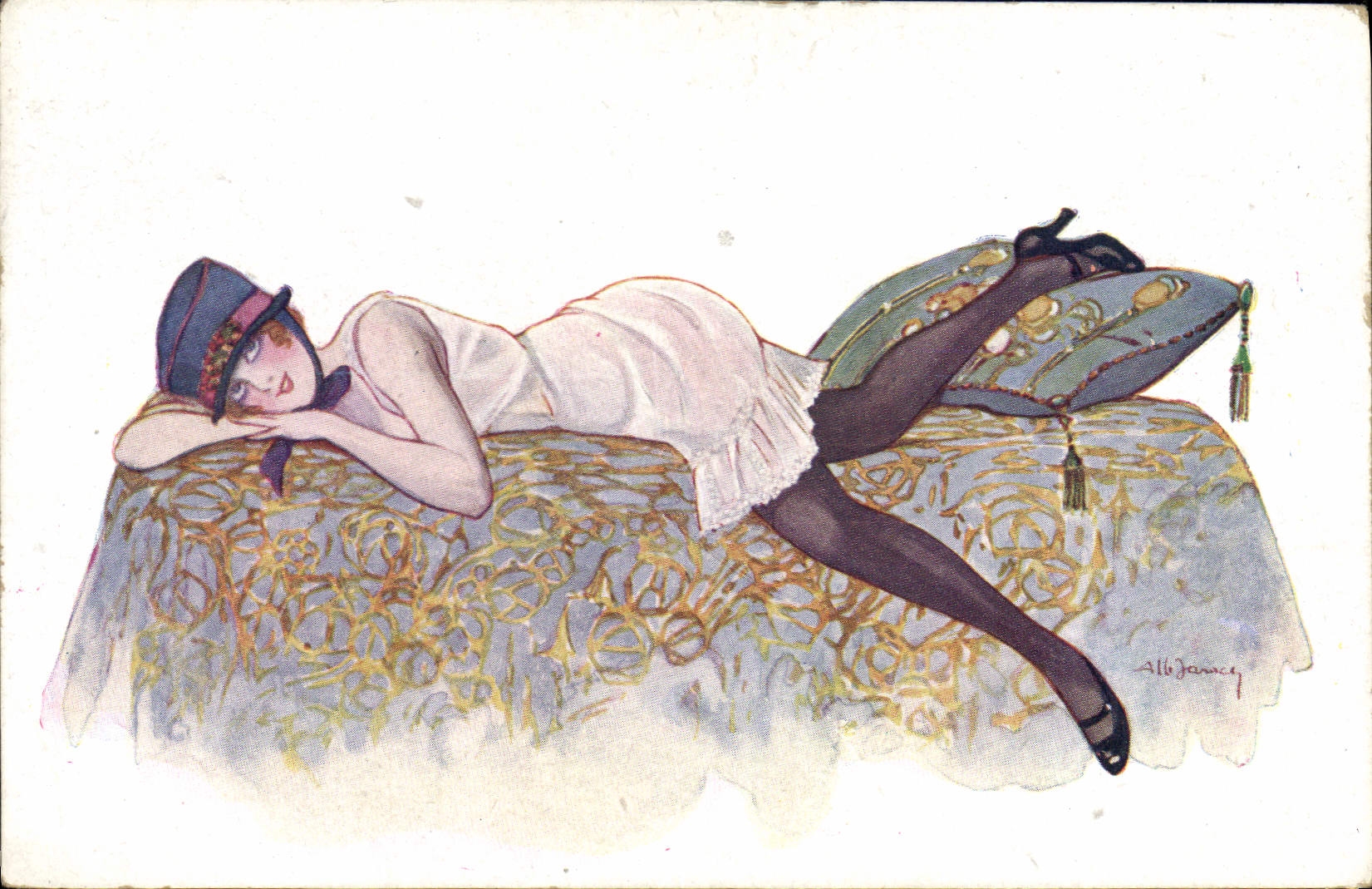 VINTAGE POSTCARD Fantaisie Illustrator Rue de la peace has Jarach