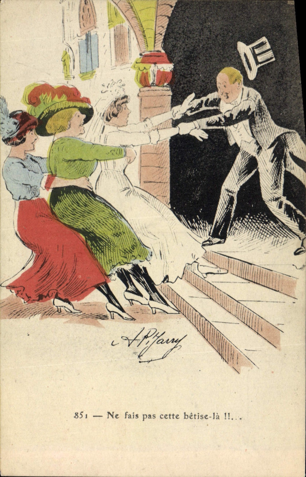 CPA Fantaisie Illustrateur Jarry Mariage 