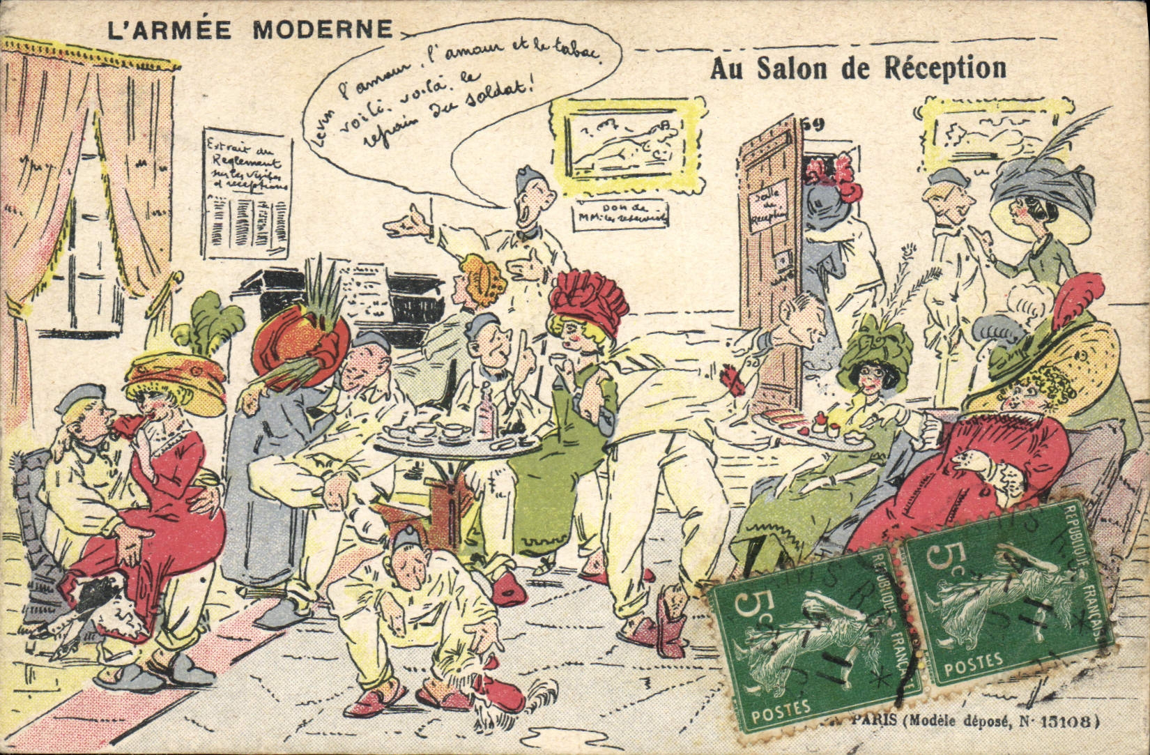 CPA Militaria Au salon de reception
