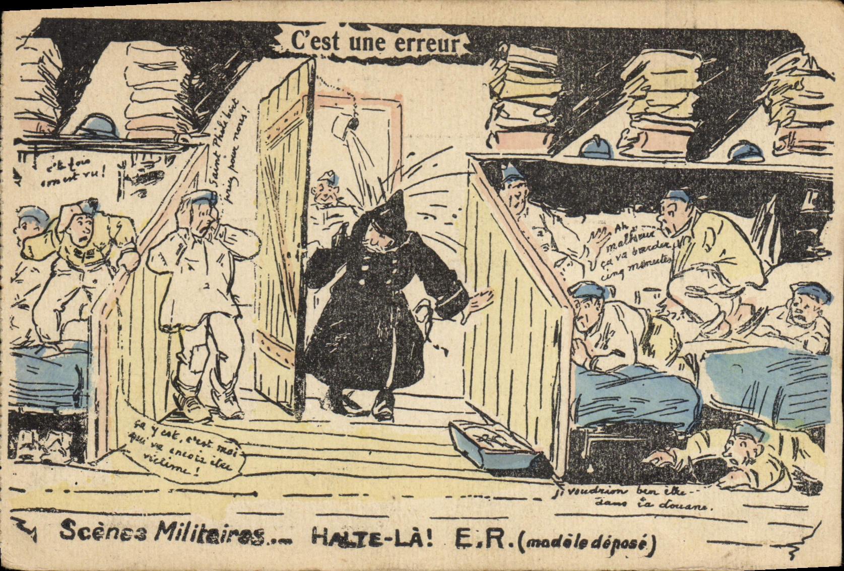 CPA Militaria Halte la 