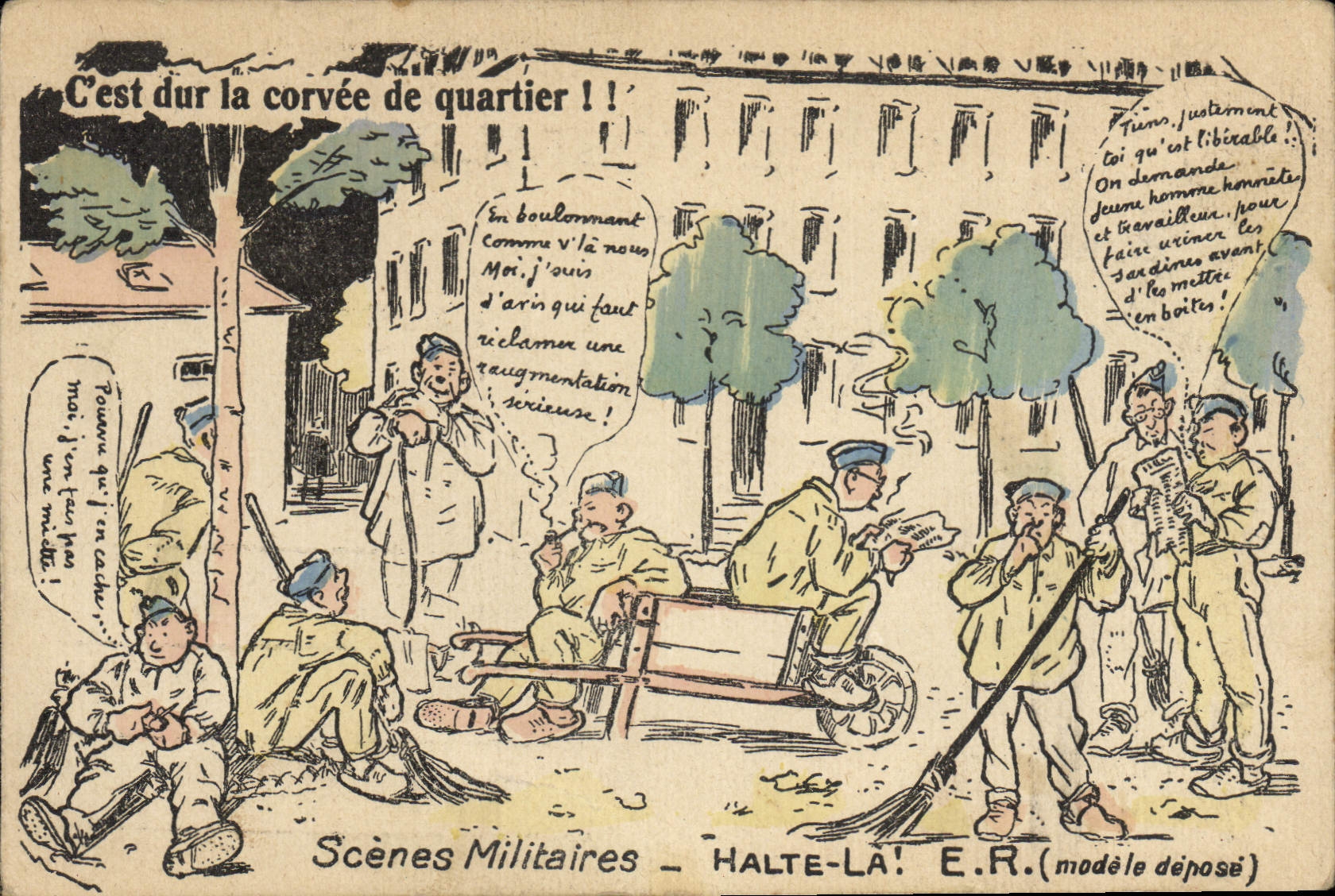 CPA Militaria Halte la 
