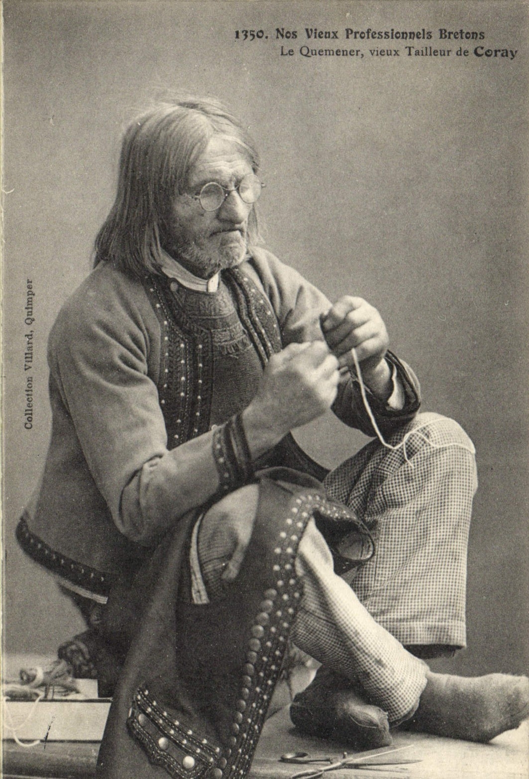 Sastre de Quemener del folklore de la POSTAL de la VENDIMIA viejo de Coray