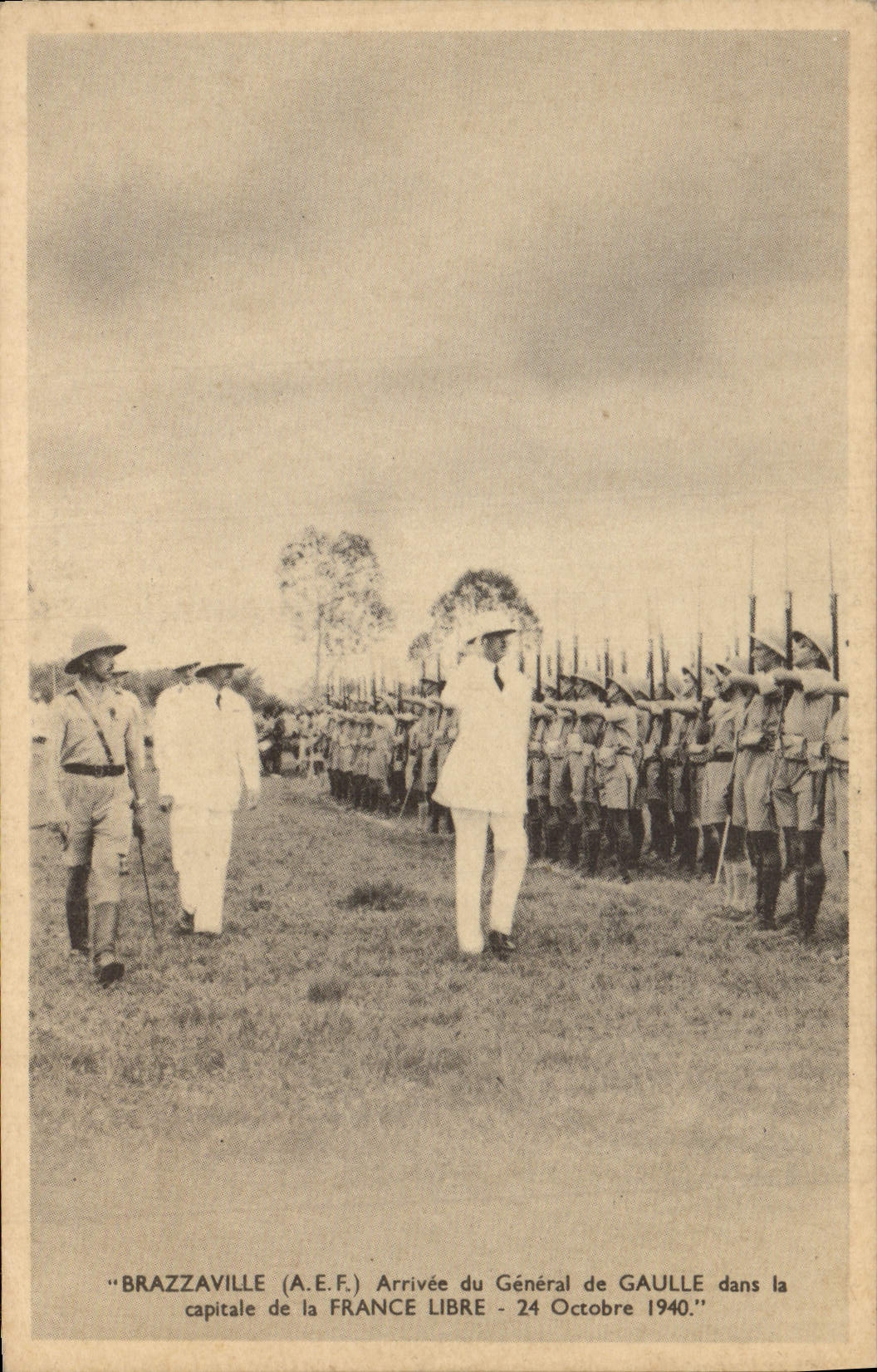 CPA Brazzaville AEF Arrivee du General de Gaulle dans la capitale de la France Libre 24 octobre 1940