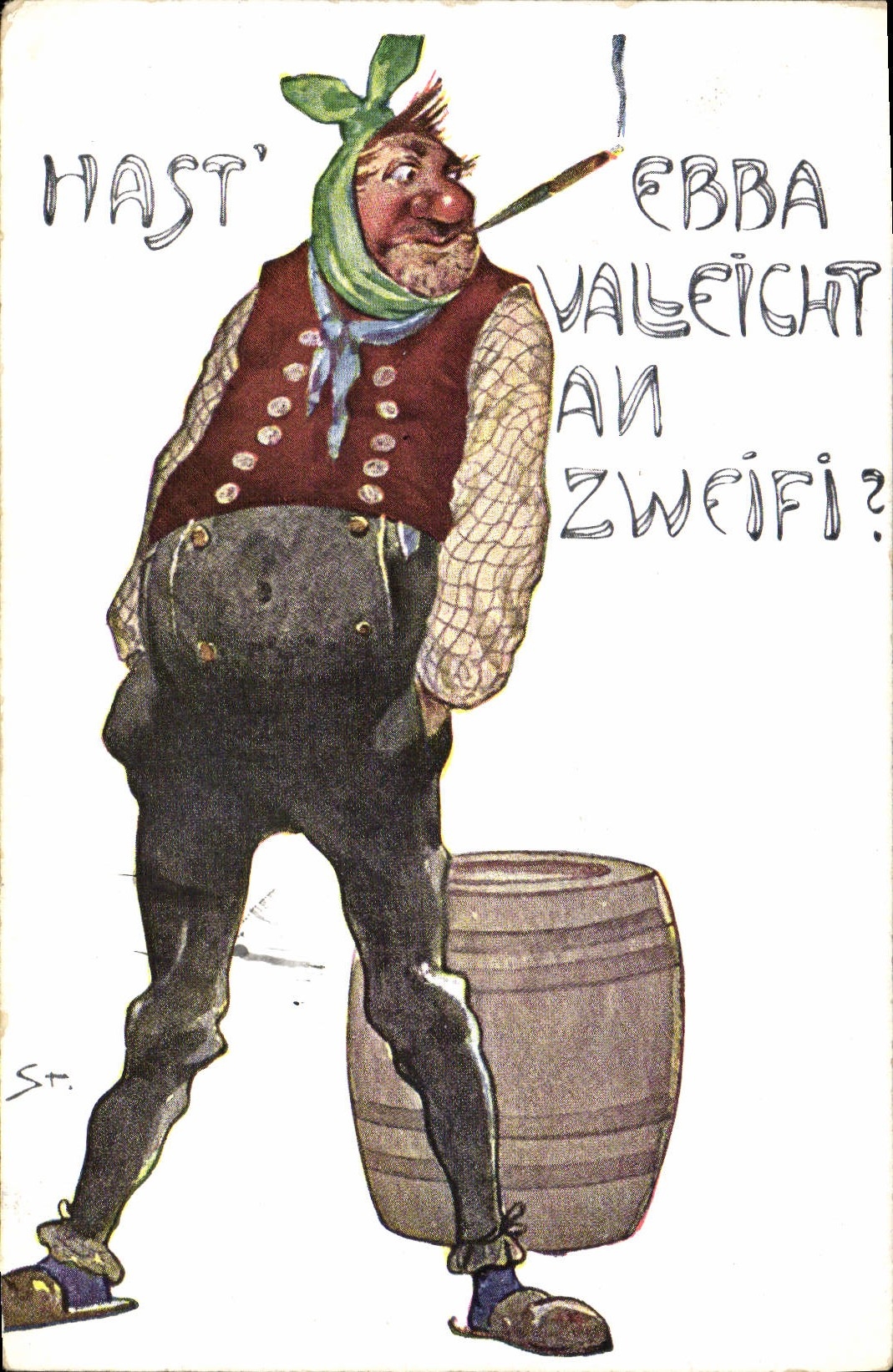 VINTAGE POSTCARD Man Tobacco Cigar