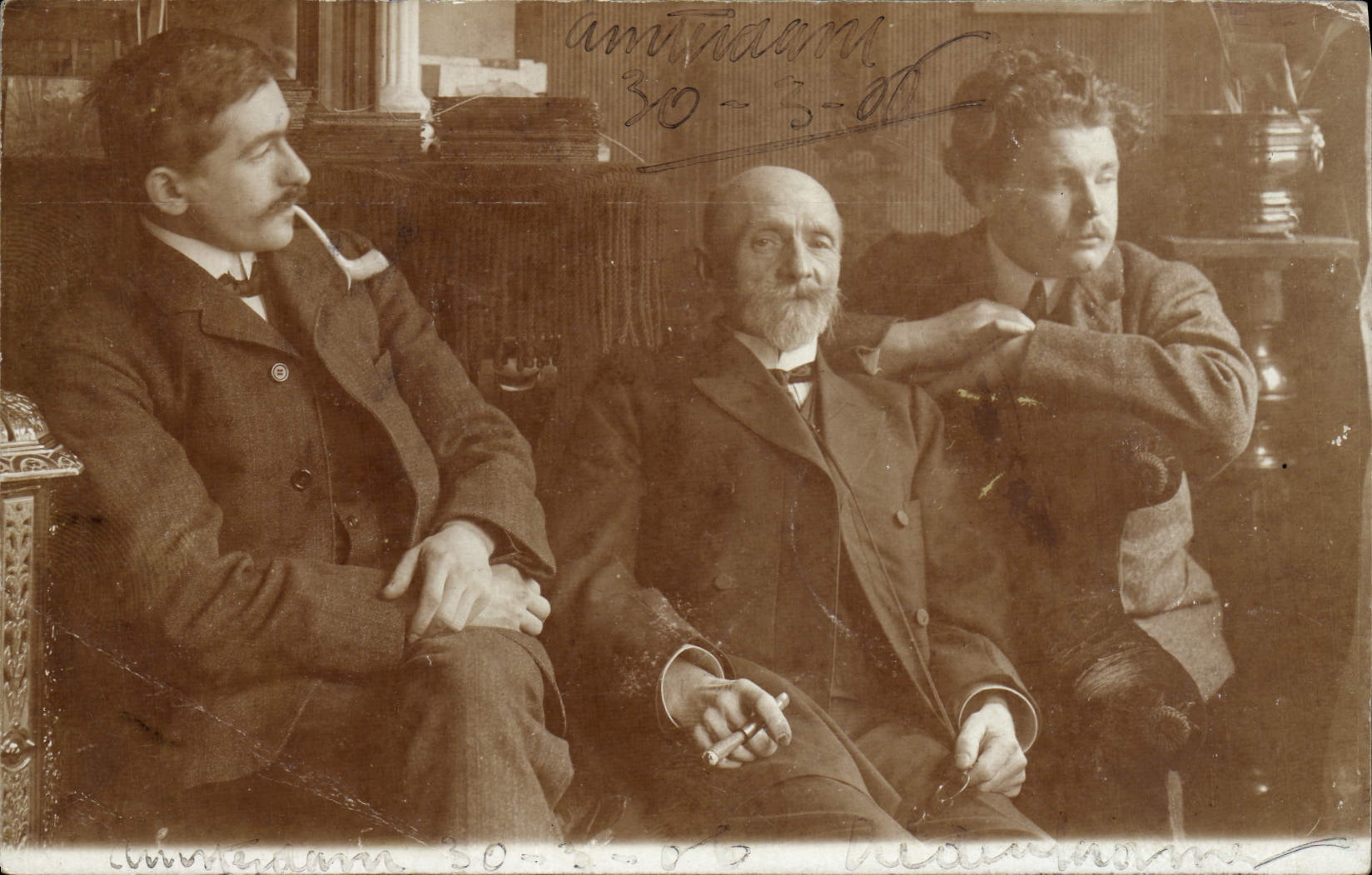 VINTAGE POSTCARD Men Tobacco Cigar