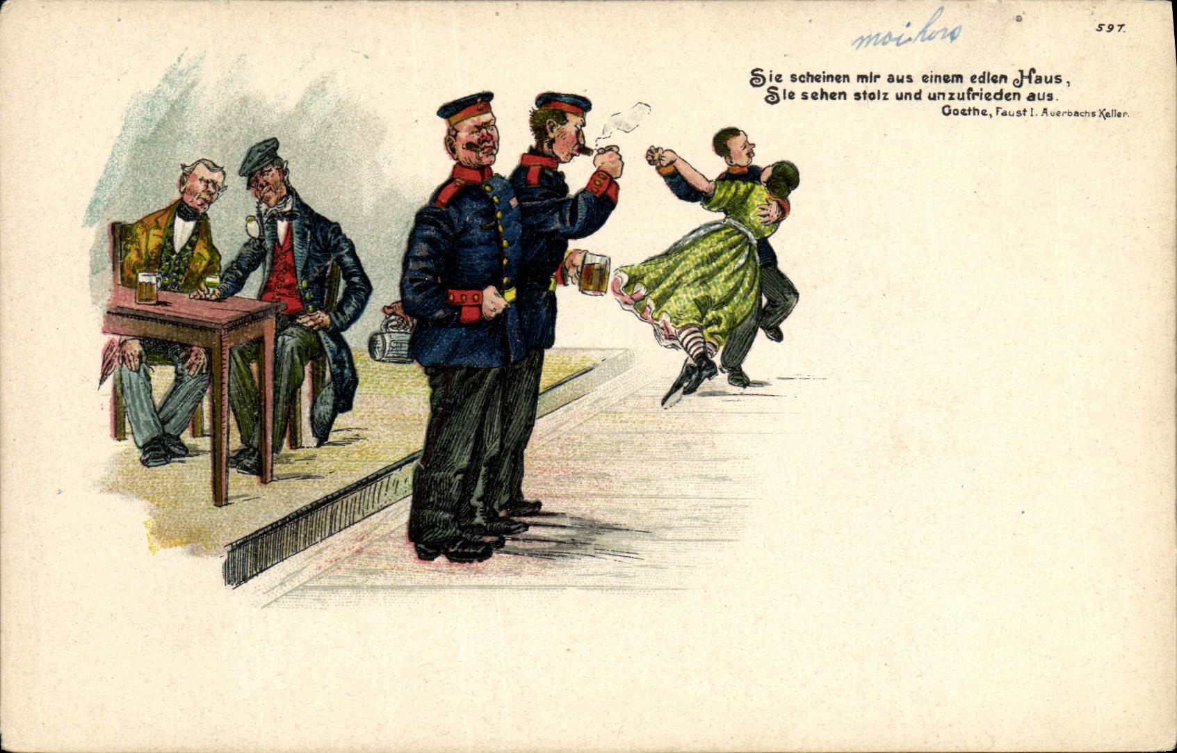 VINTAGE POSTCARD Soldiers Militaria Tobacco Cigar