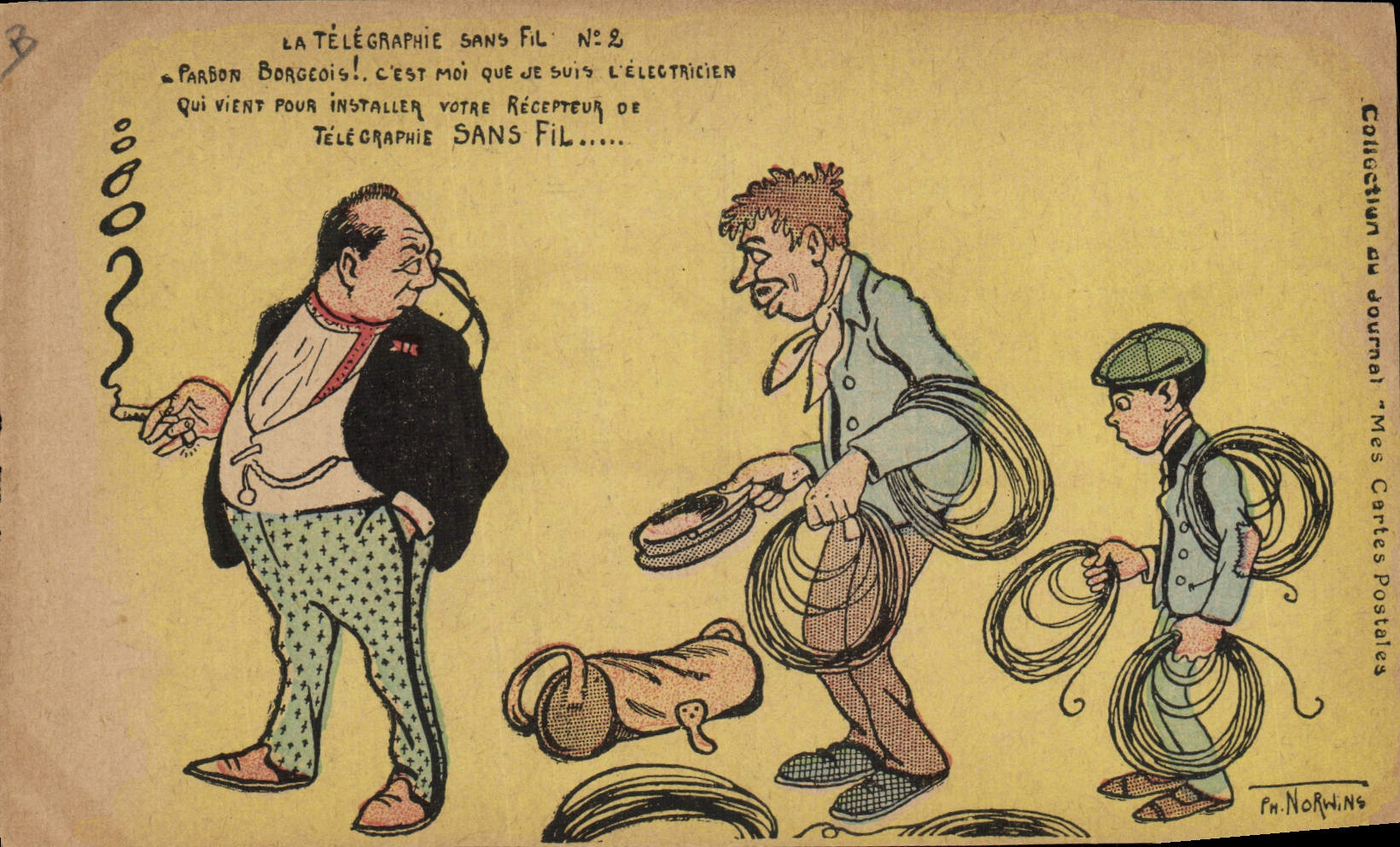 CPA Homme Tabac Cigare Illustrateur Norwins