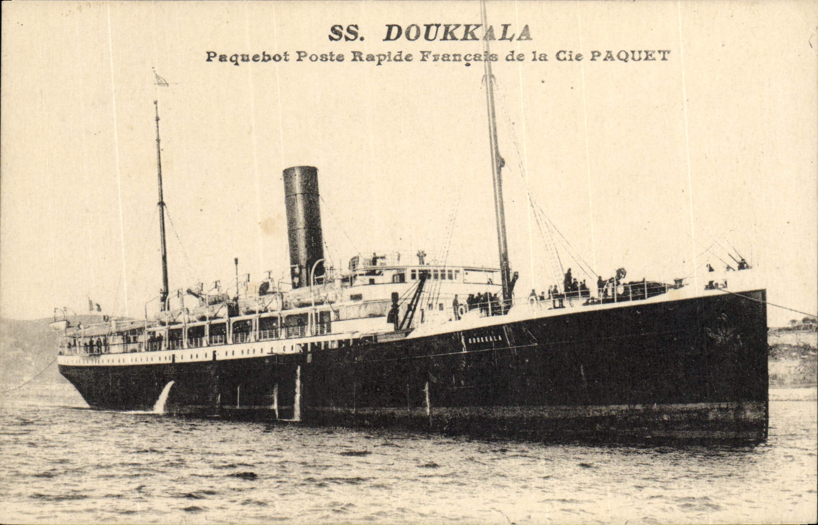 VINTAGE POSTCARD Bateau Steamer Posts Fast French of the Co Paquet S Doukkala
