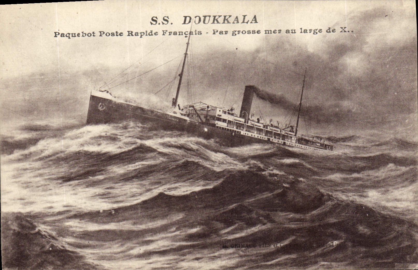 VINTAGE POSTCARD Bateau Steamer Posts Fast French S Doukkala