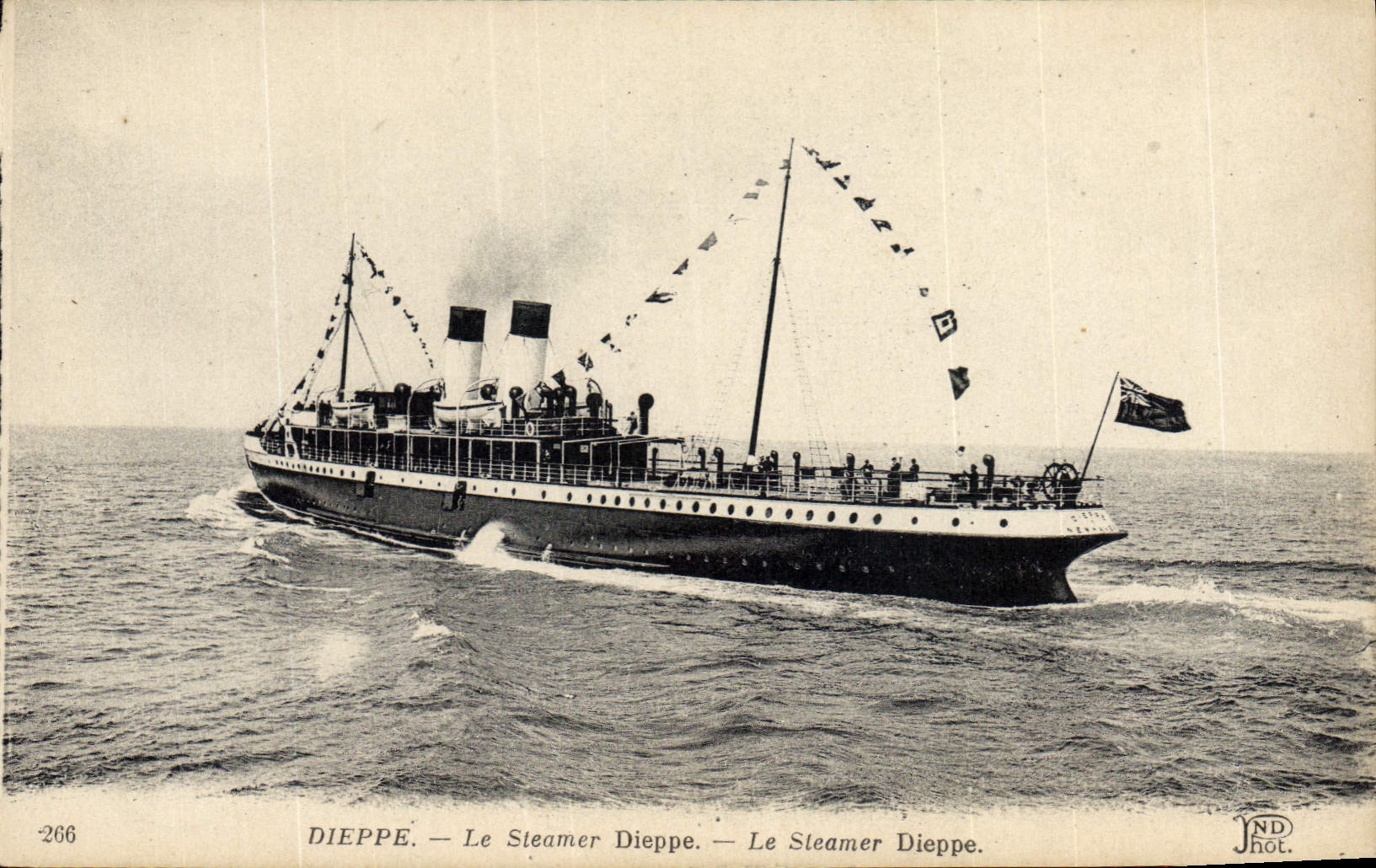 VINTAGE POSTCARD Dieppe Boat Steamer Dieppe