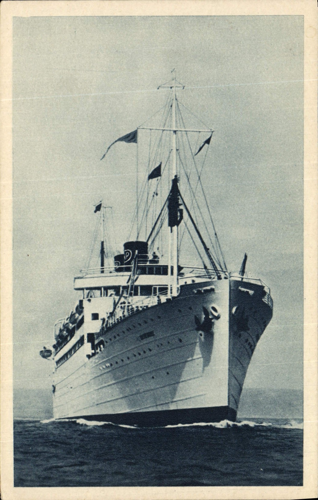 VINTAGE POSTCARD Boat Steamer Djenne Company of Navigation Marseilles Package