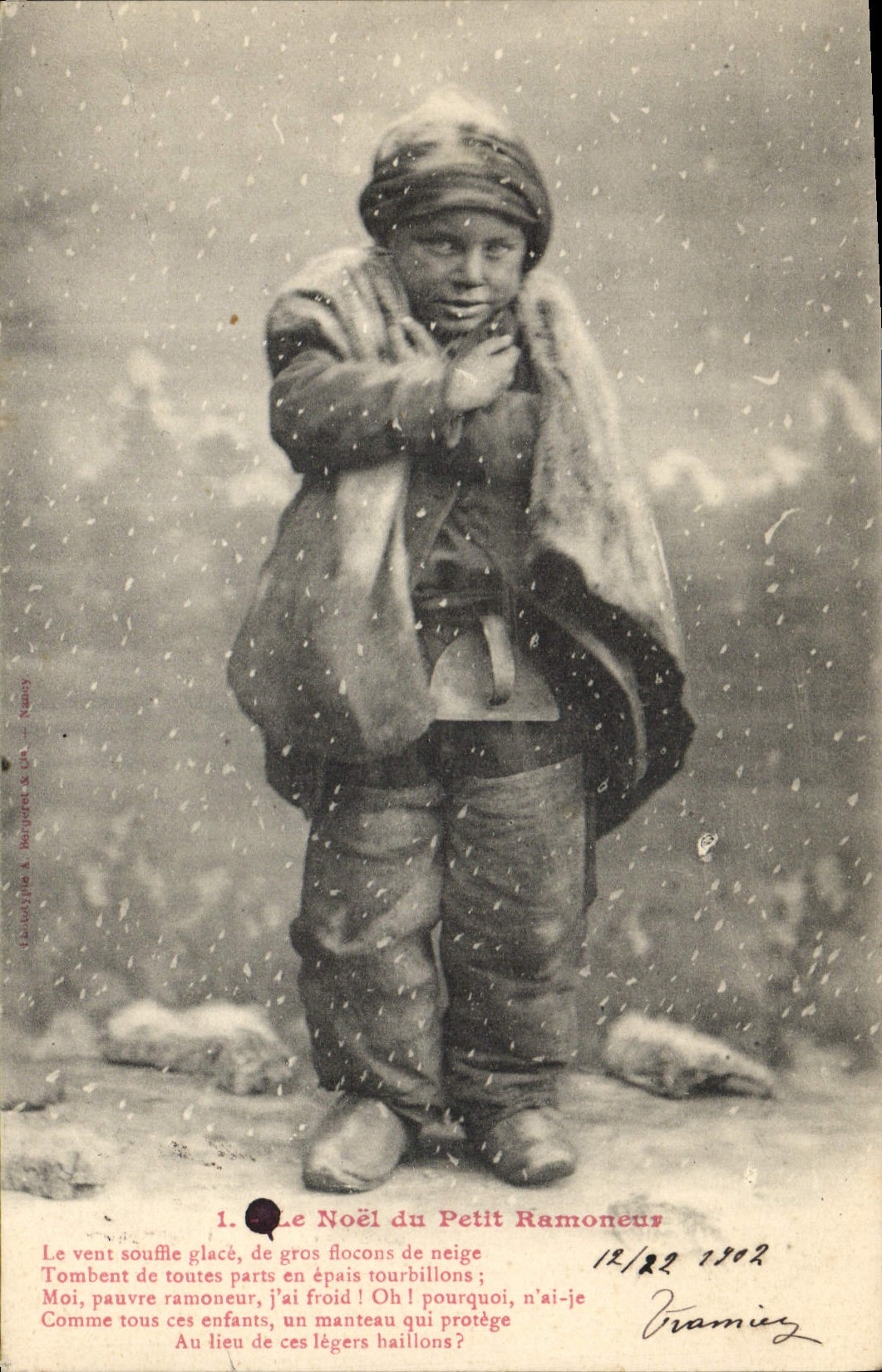 CPA Fantaisie Enfant Le Noel du petit ramoneur